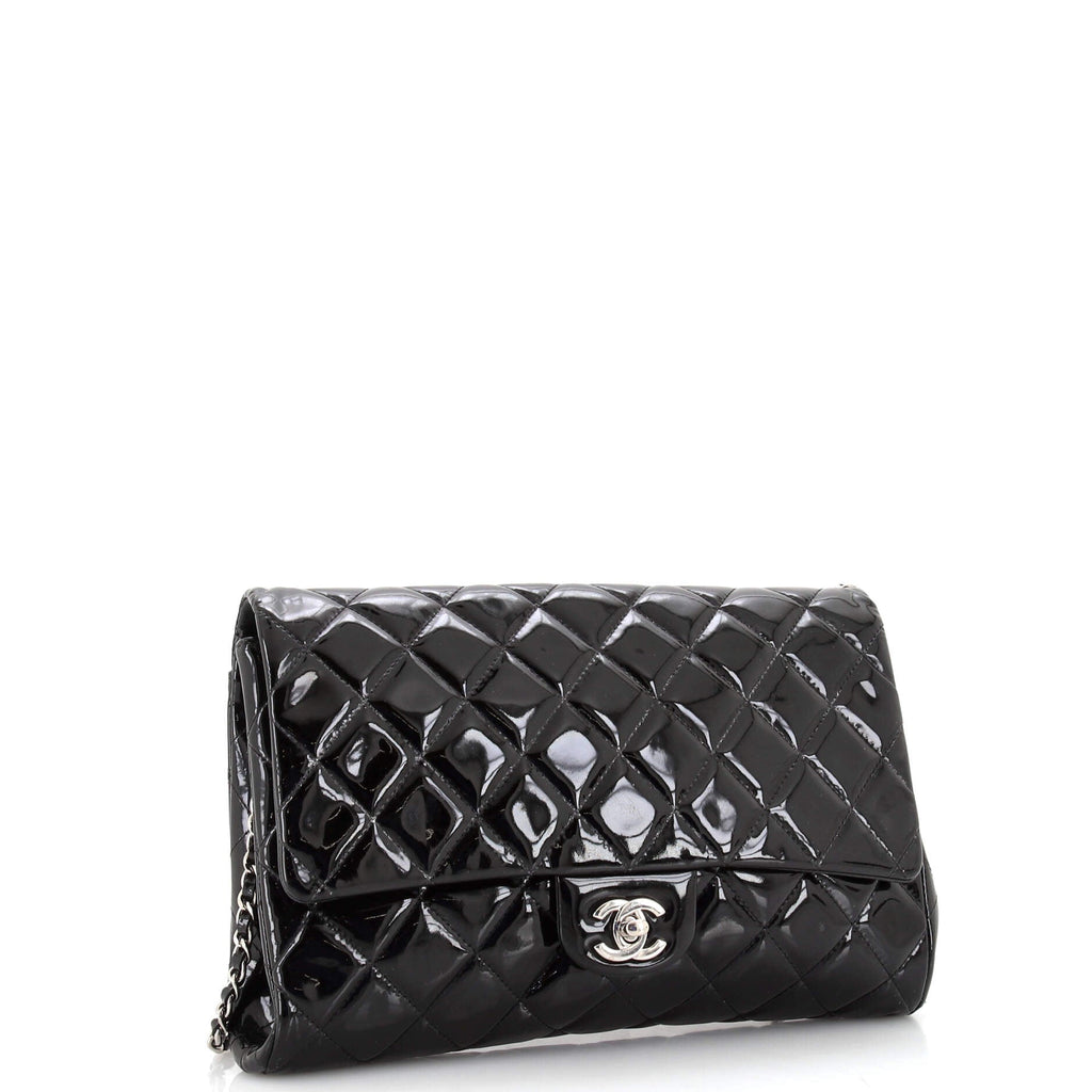 Clutch with Chain Quilted Patent