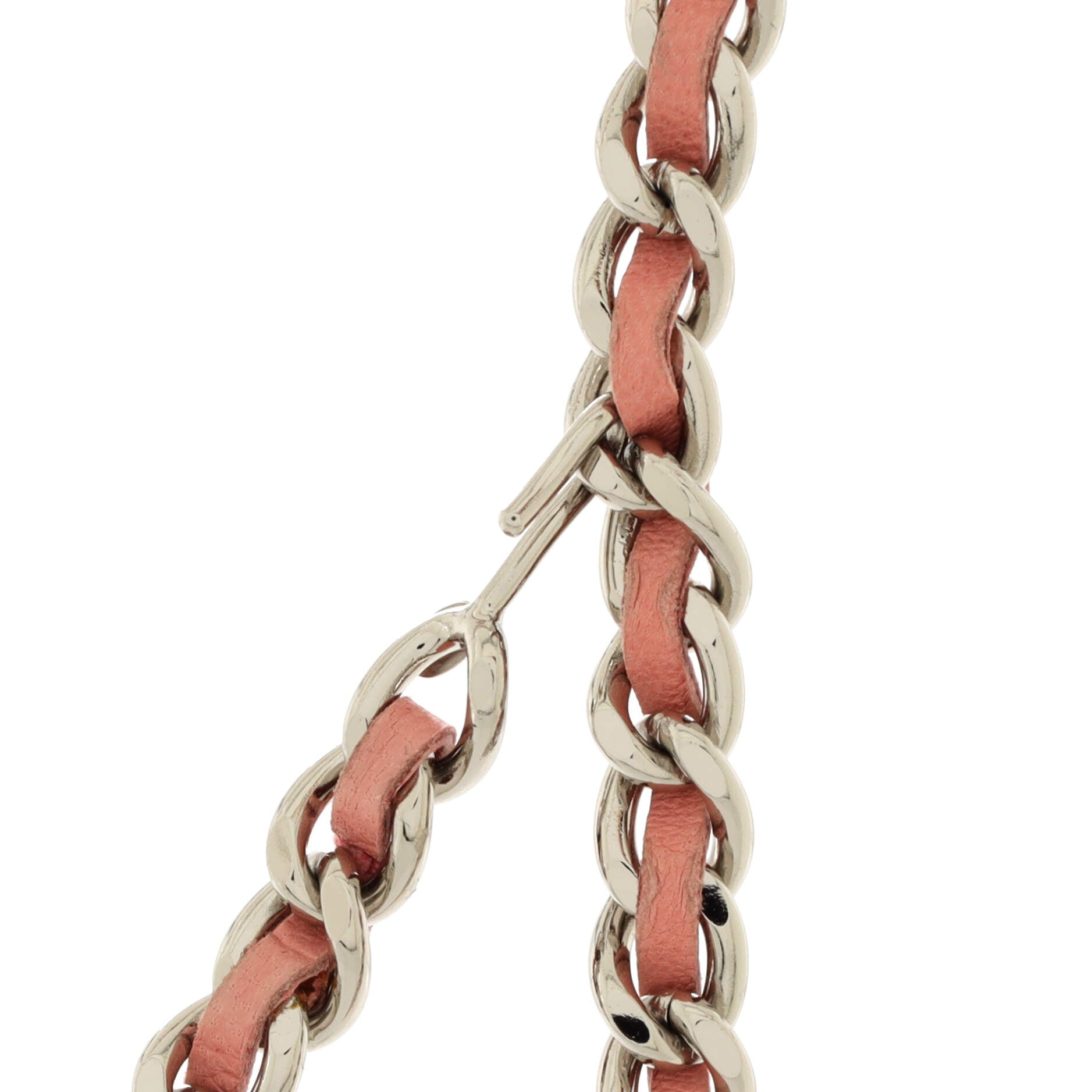 Logo Charm Chain Belt Metal and Leather 90