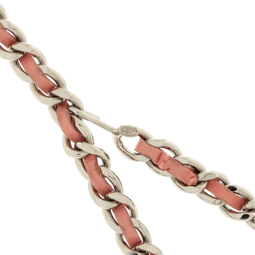 Logo Charm Chain Belt Metal and Leather 90