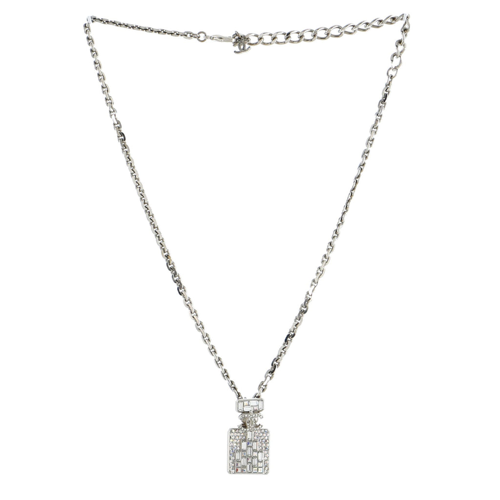 CC No.5 Perfume Bottle Pendant Necklace Metal with Crystals