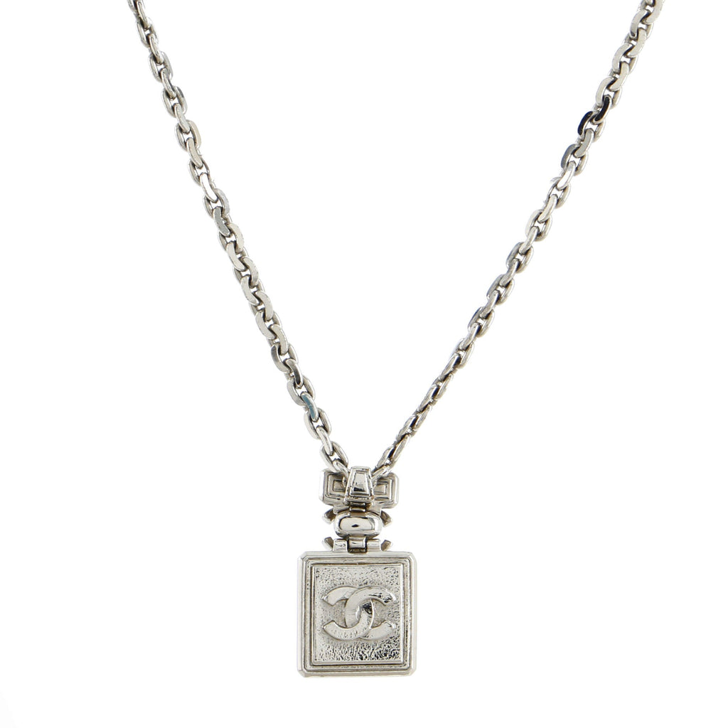CC No.5 Perfume Bottle Pendant Necklace Metal with Crystals