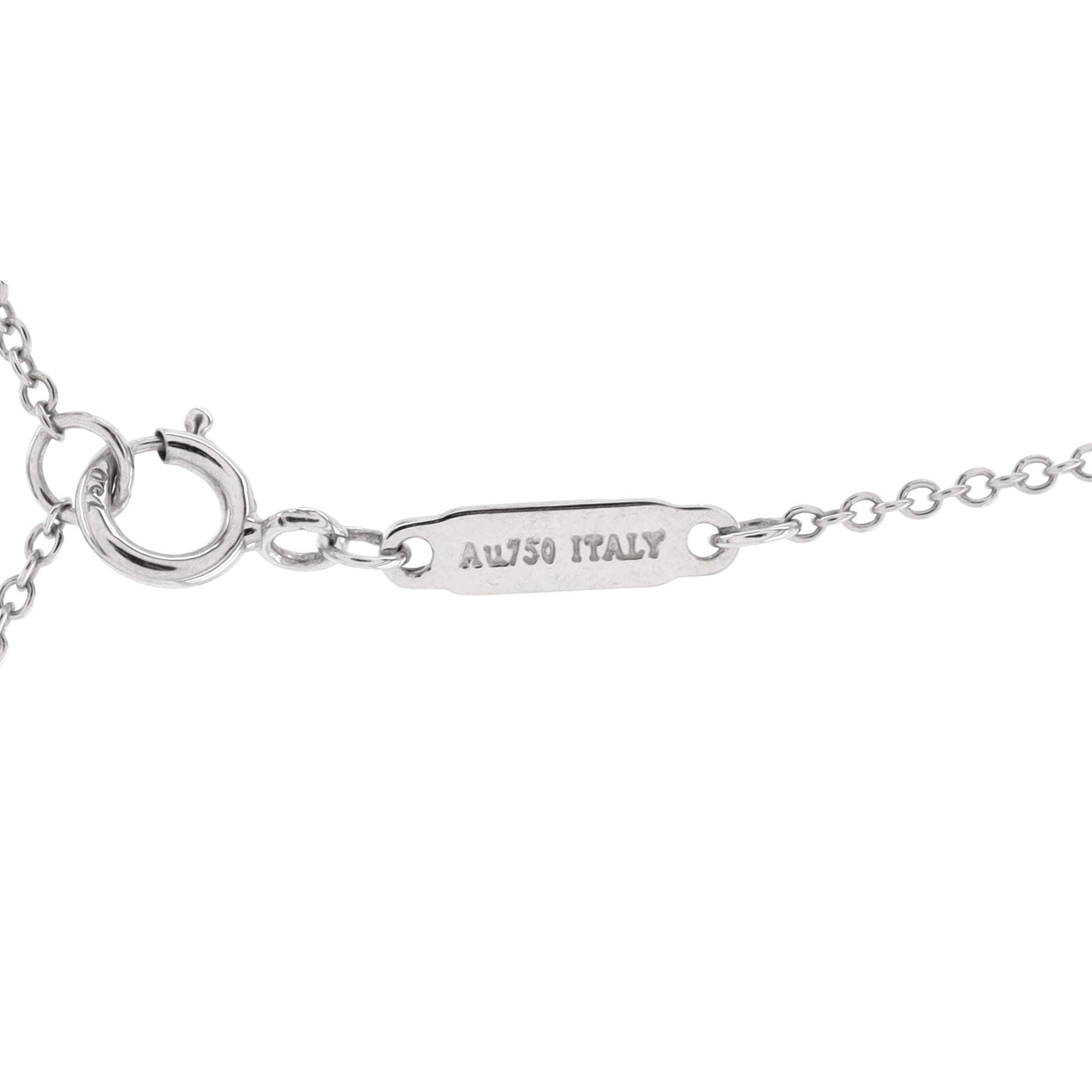 T Smile Pendant Necklace 18K White Gold with Diamonds Mini