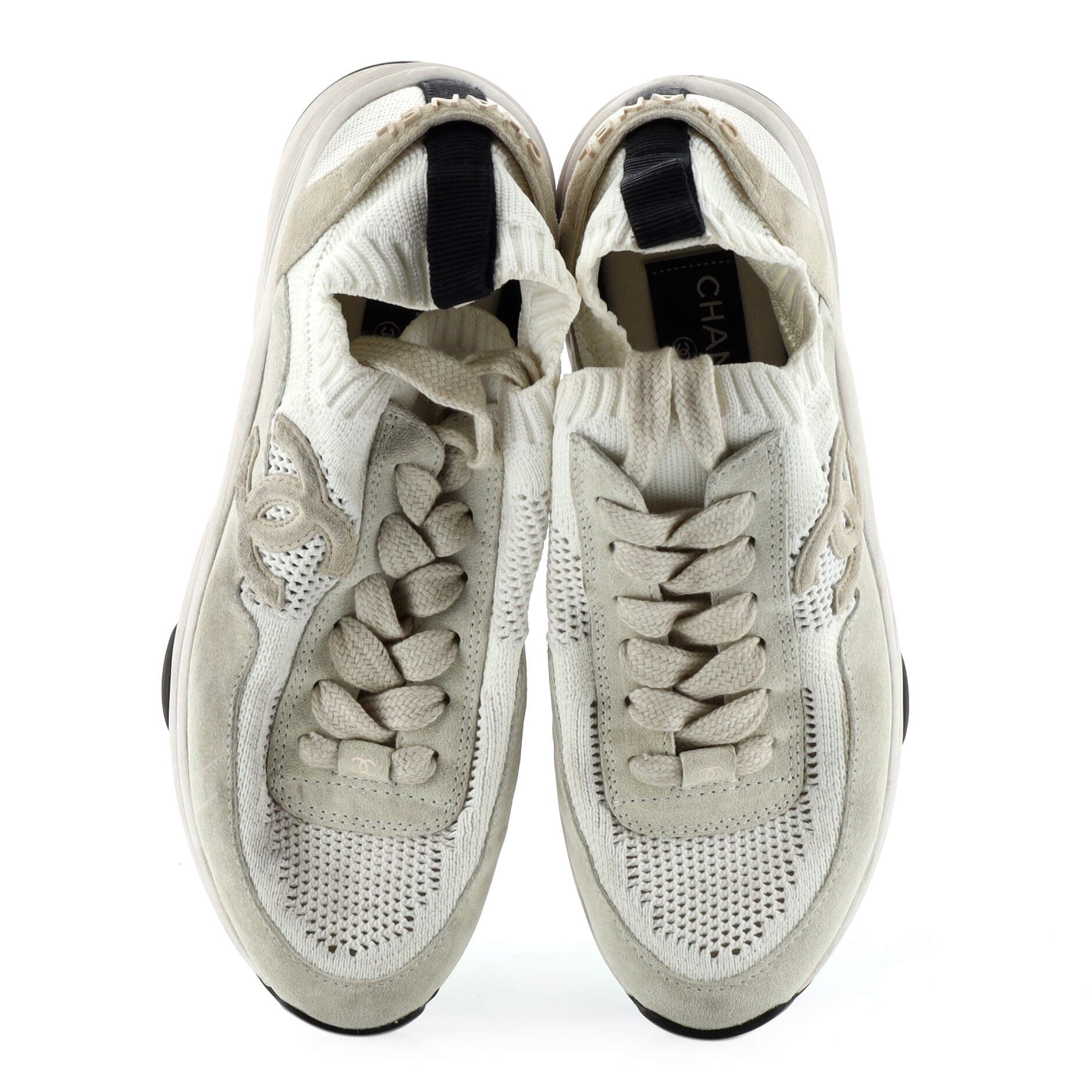 Women's CC Low-Top Sneakers Suede and Knit Fabric