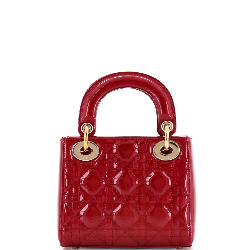 Lady Dior Chain Bag Cannage Quilt Patent Mini