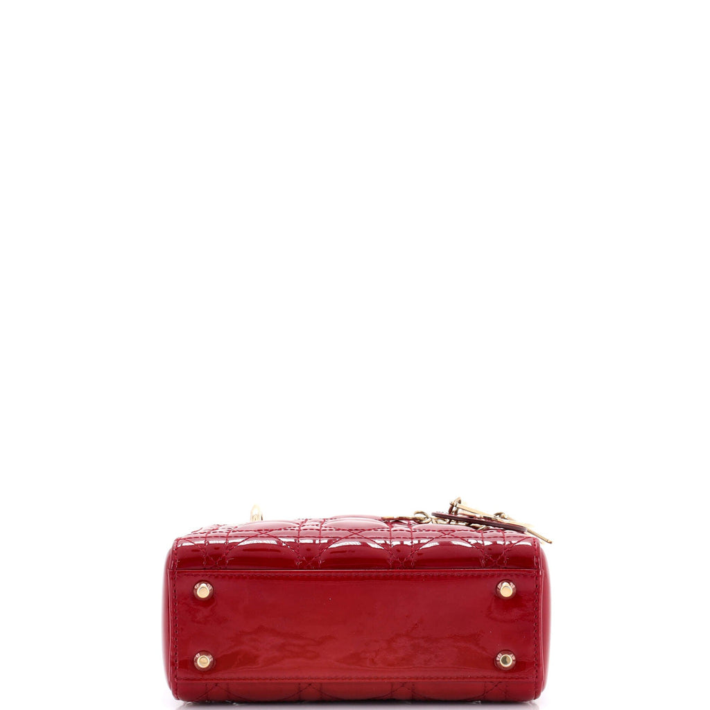 Lady Dior Chain Bag Cannage Quilt Patent Mini