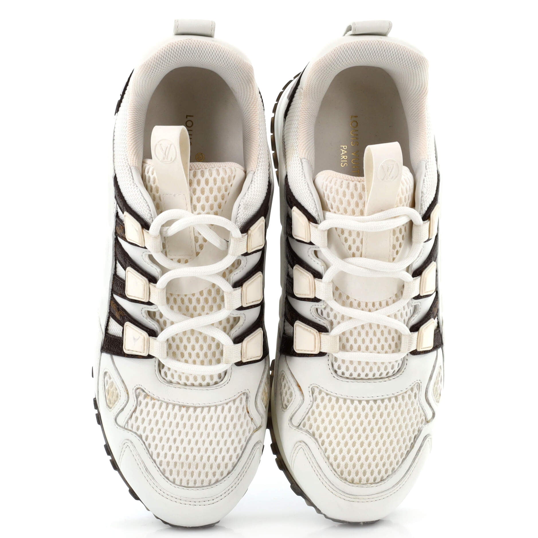 Women's Run Away Sneakers Mesh with Monogram Canvas and Leather