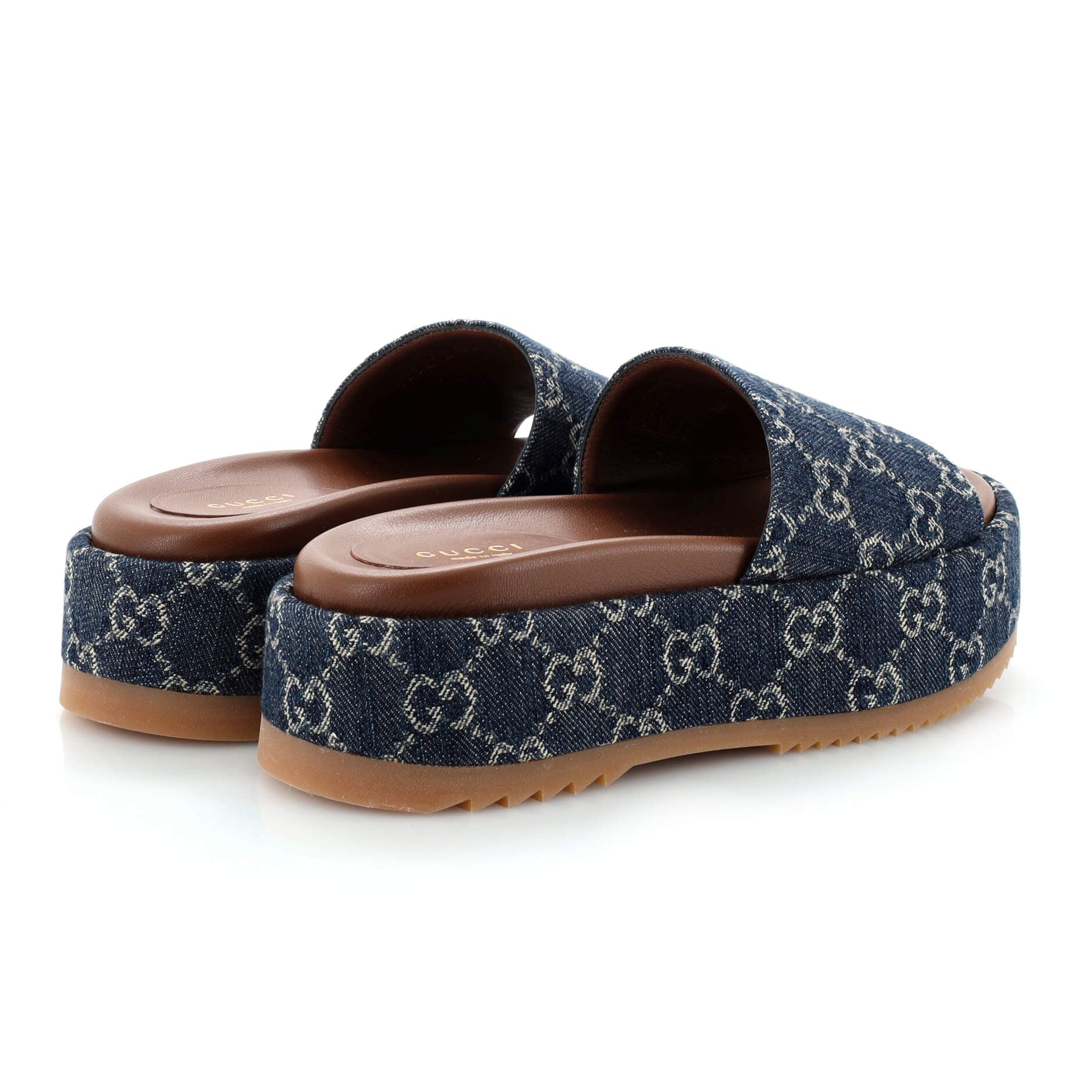 Women's Angelina Platform Slide Sandals GG Denim