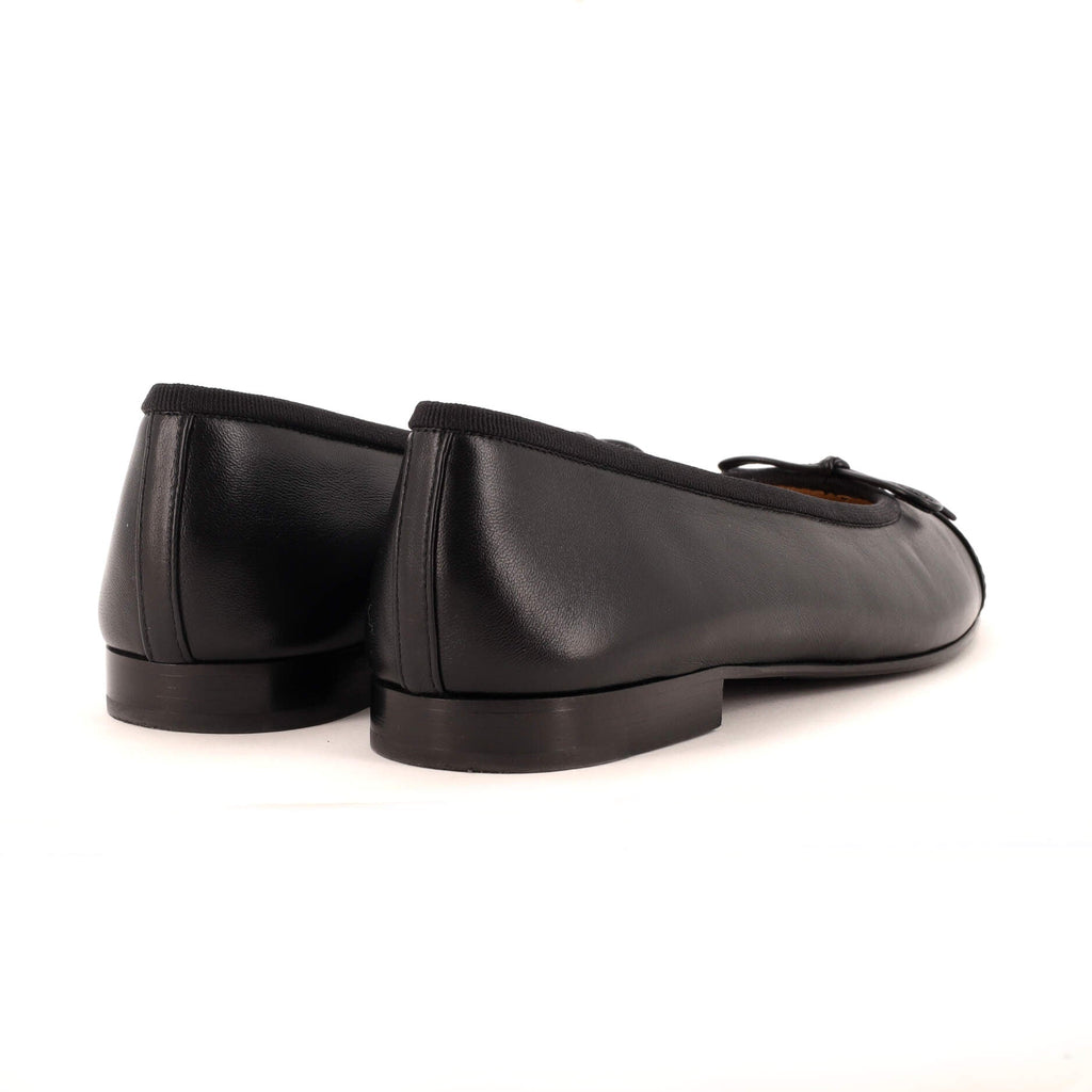 Women's CC Cap Toe Bow Ballerina Flats Leather and Patent