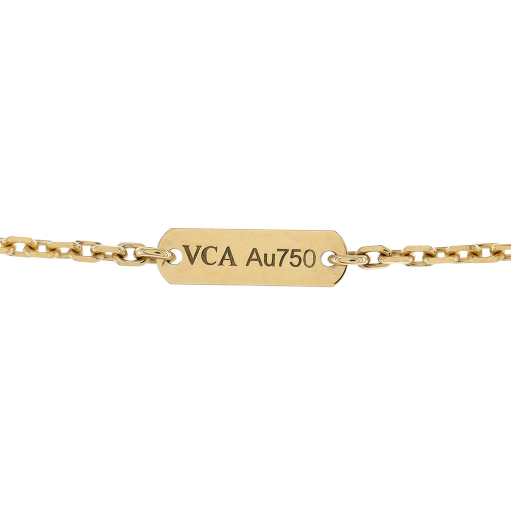 Vintage Alhambra Pendant Necklace 18K Yellow Gold and Diamonds
