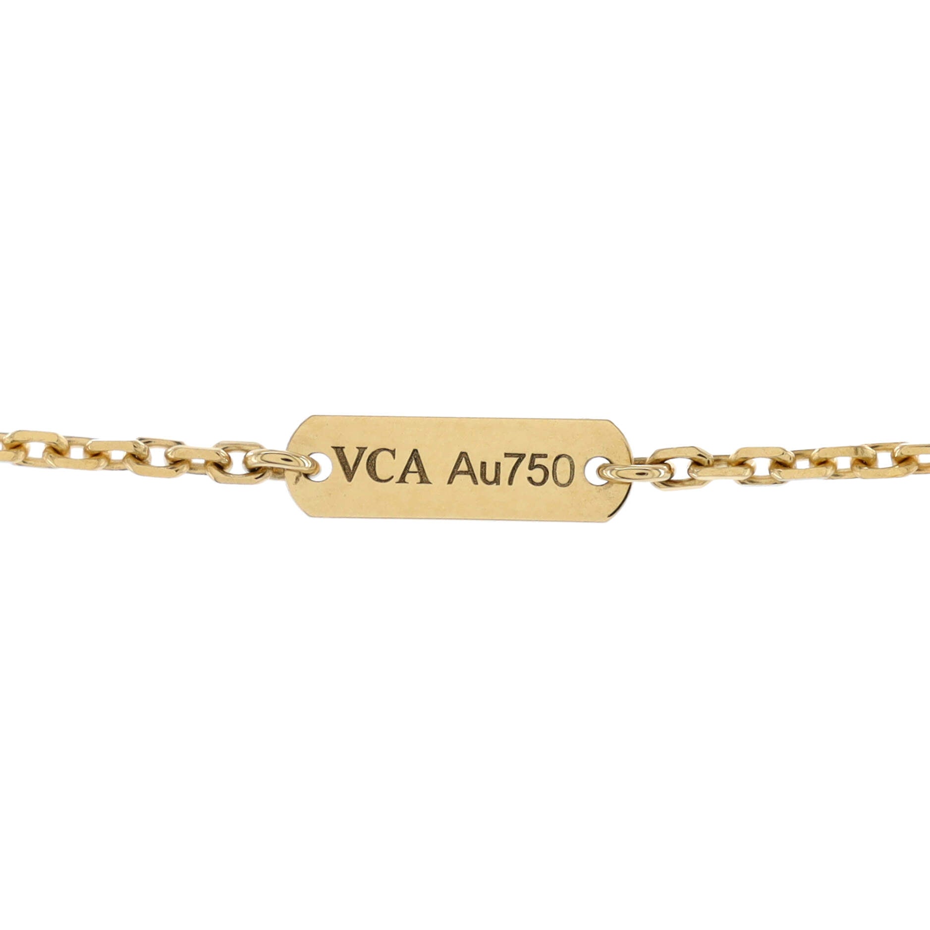 Vintage Alhambra Pendant Necklace 18K Yellow Gold and Diamonds