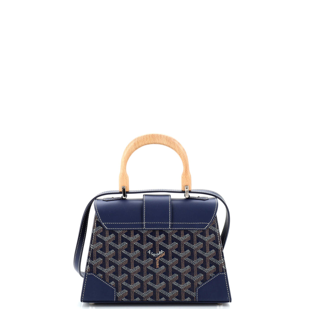 Structured Saigon Top Handle Bag Coated Canvas with Leather Mini