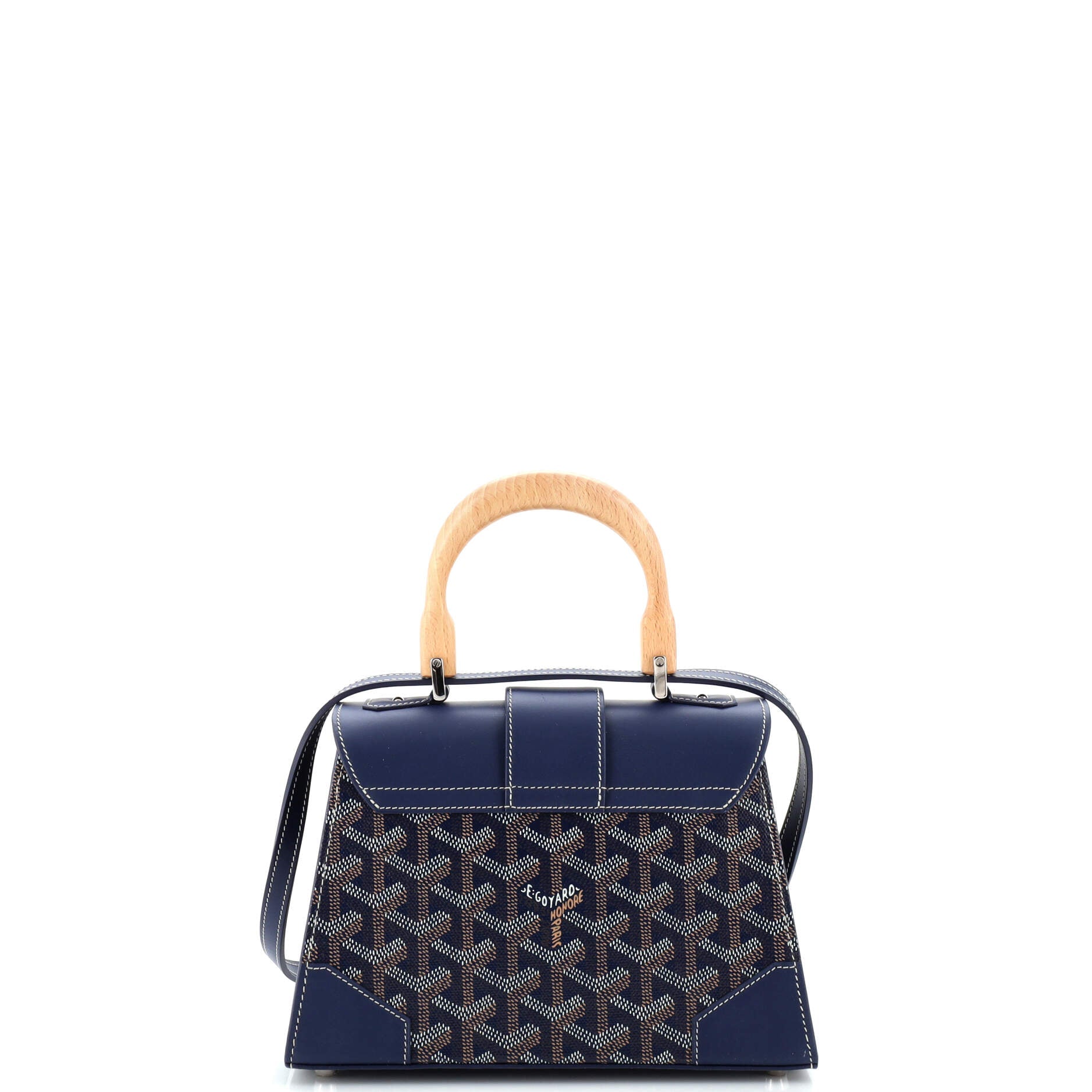 Structured Saigon Top Handle Bag Coated Canvas with Leather Mini