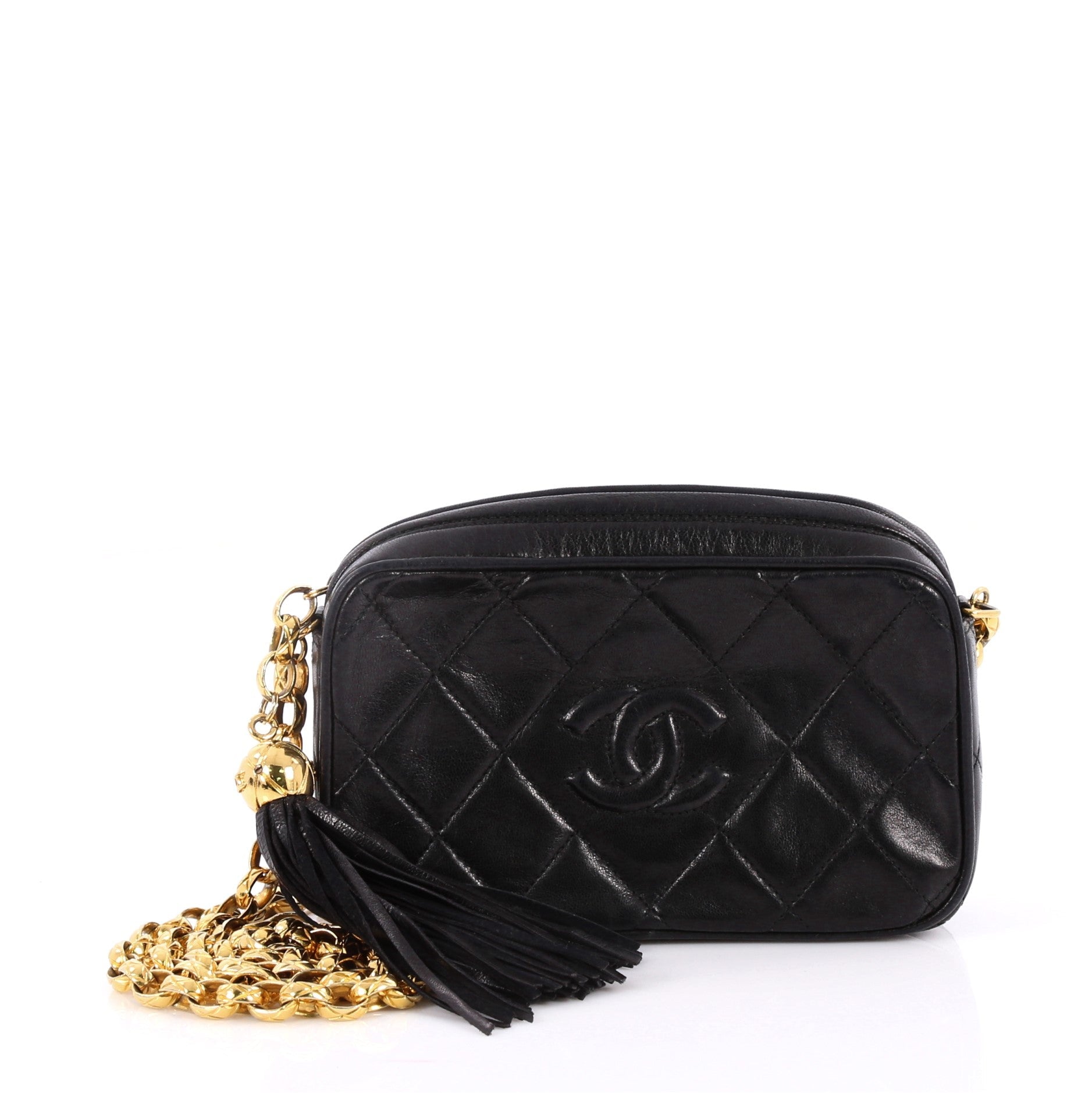 Vintage Diamond CC Camera Bag Quilted Leather Mini