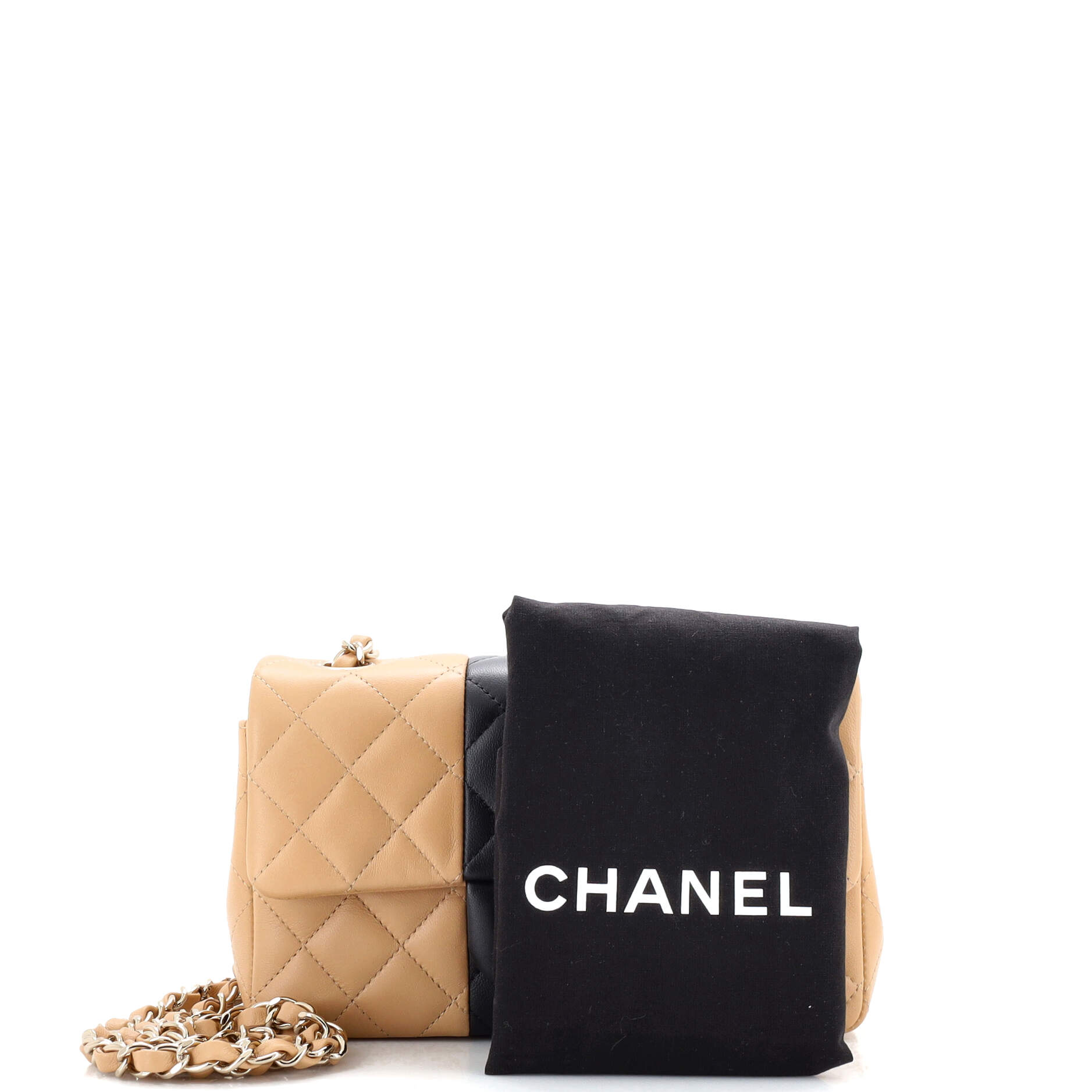 Bicolor Classic Single Flap Bag Quilted Lambskin Mini