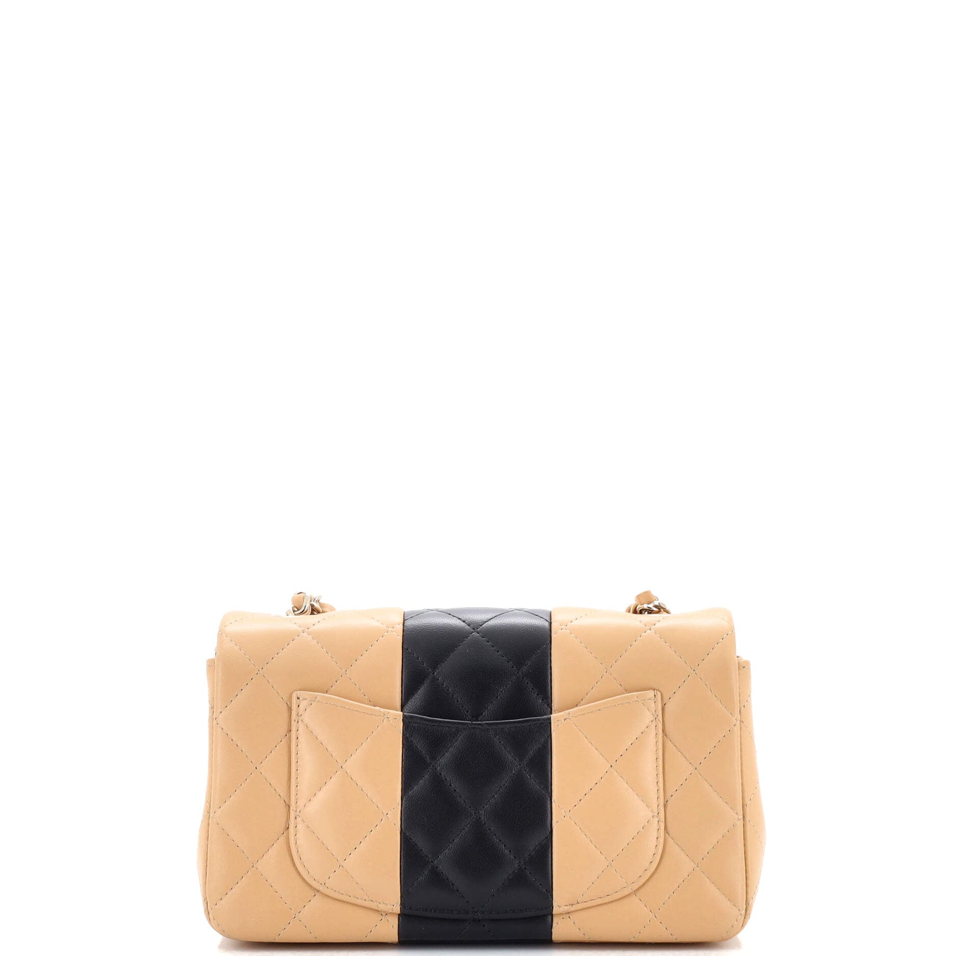 Bicolor Classic Single Flap Bag Quilted Lambskin Mini