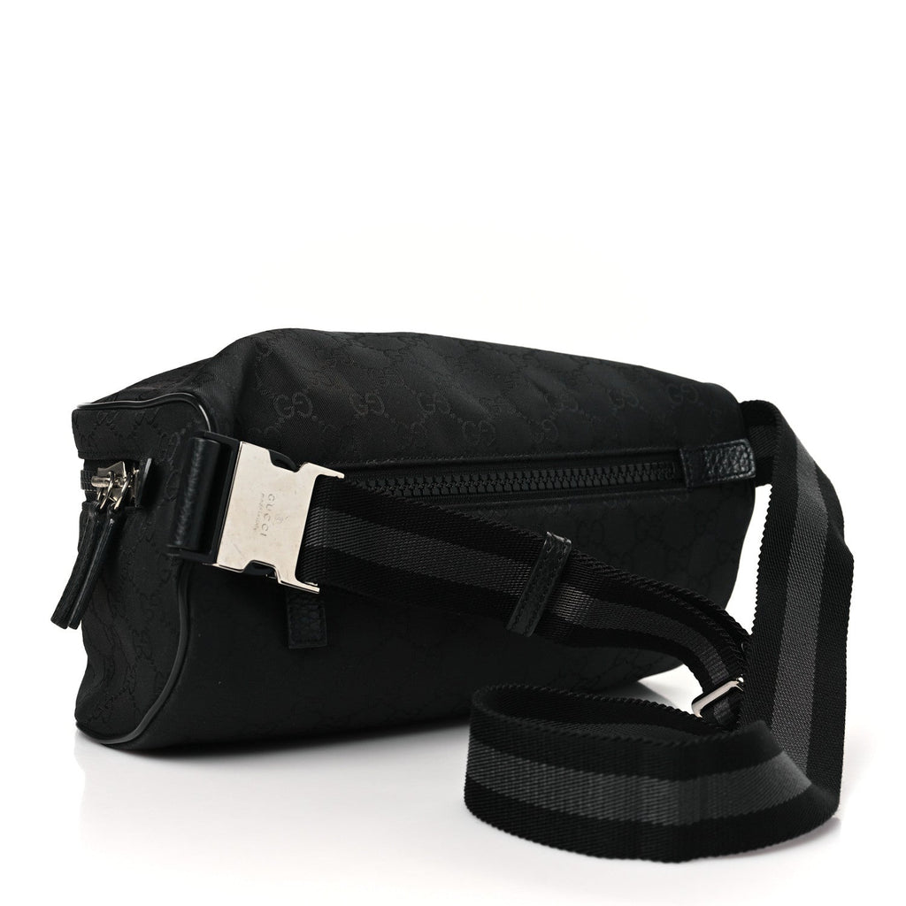 Nylon Monogram Fanny Pack Belt Bag Black