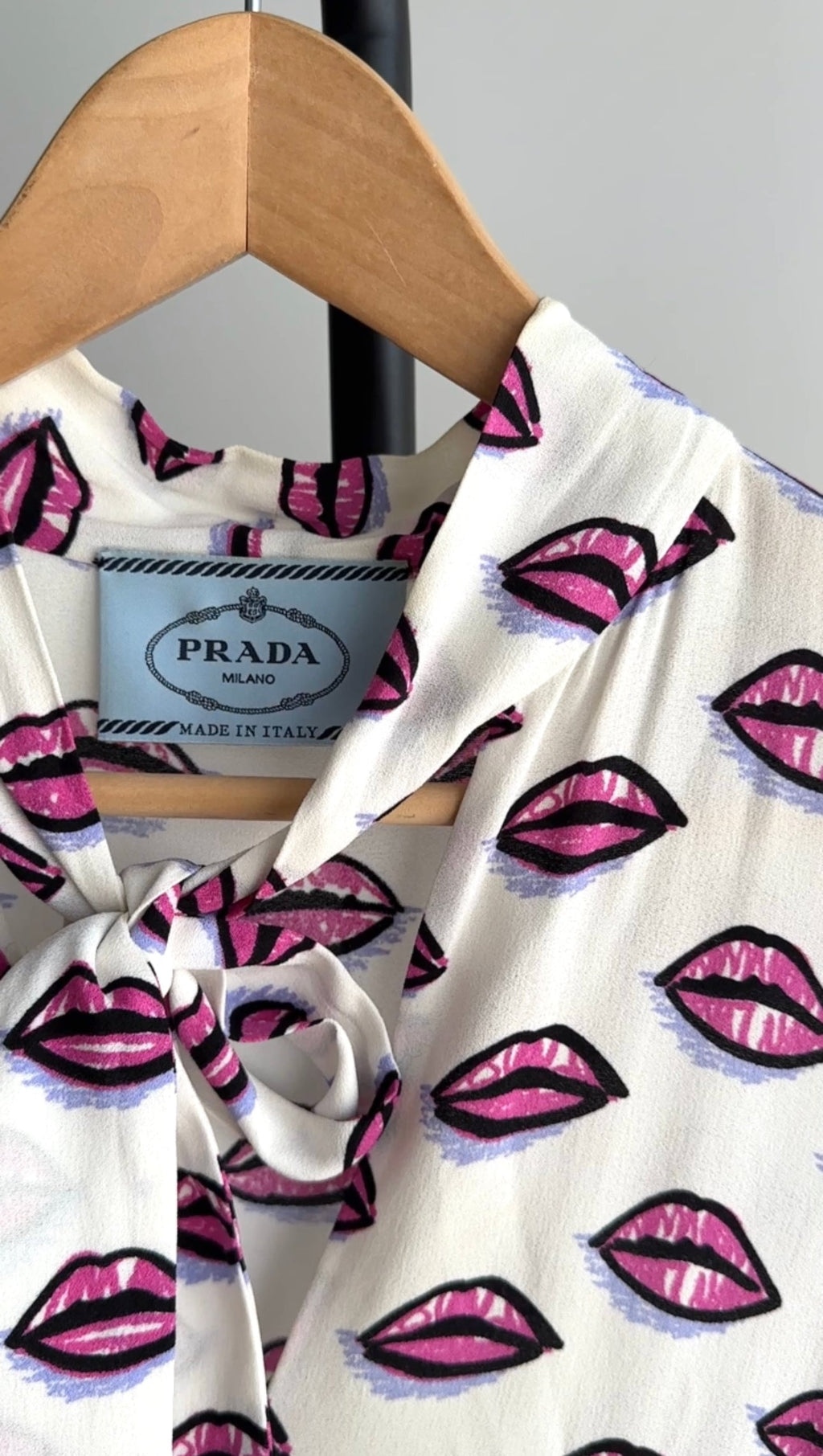 Prada Pink and White Lips Shirt Dress - 42 / 6