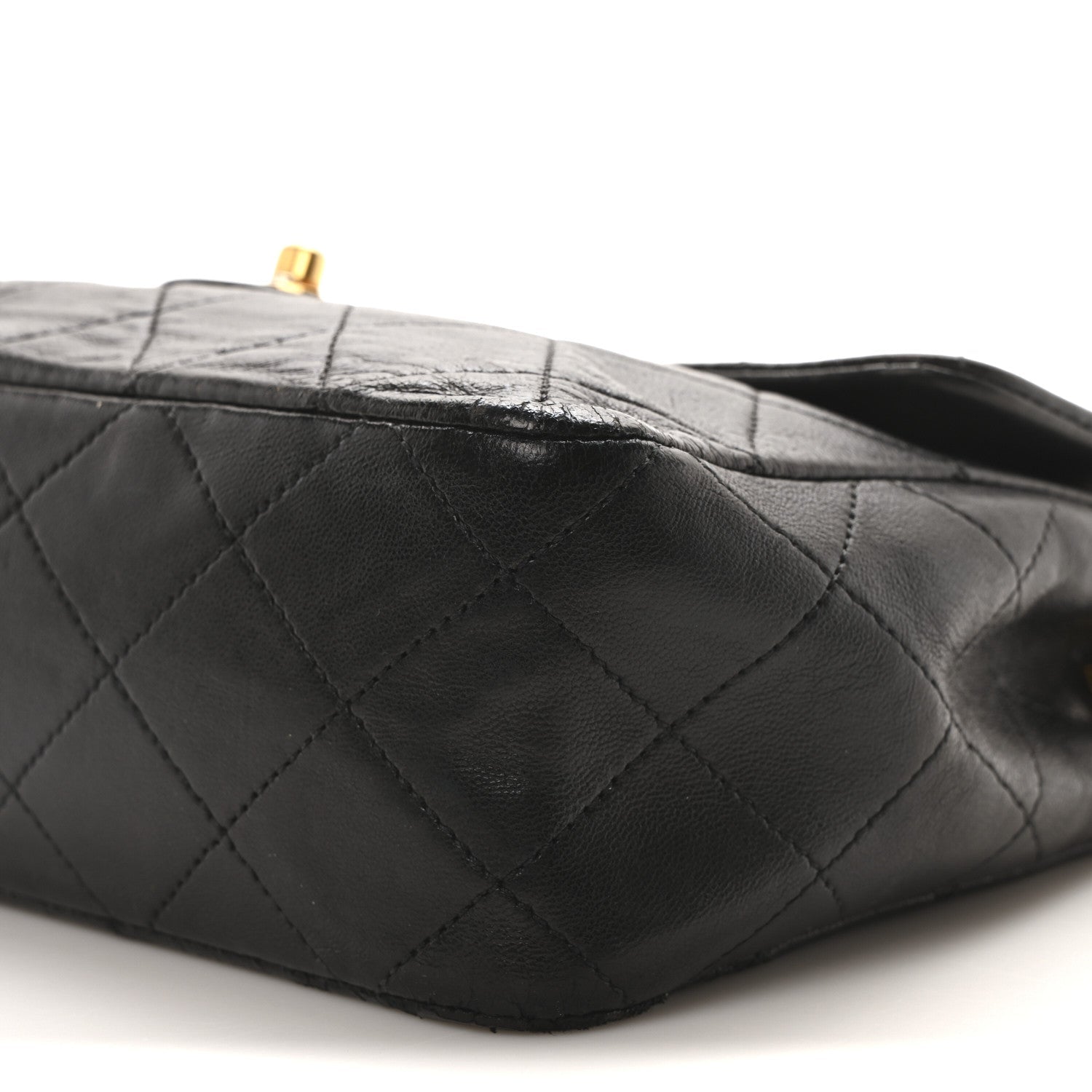 Lambskin Quilted Mini Square Flap Black