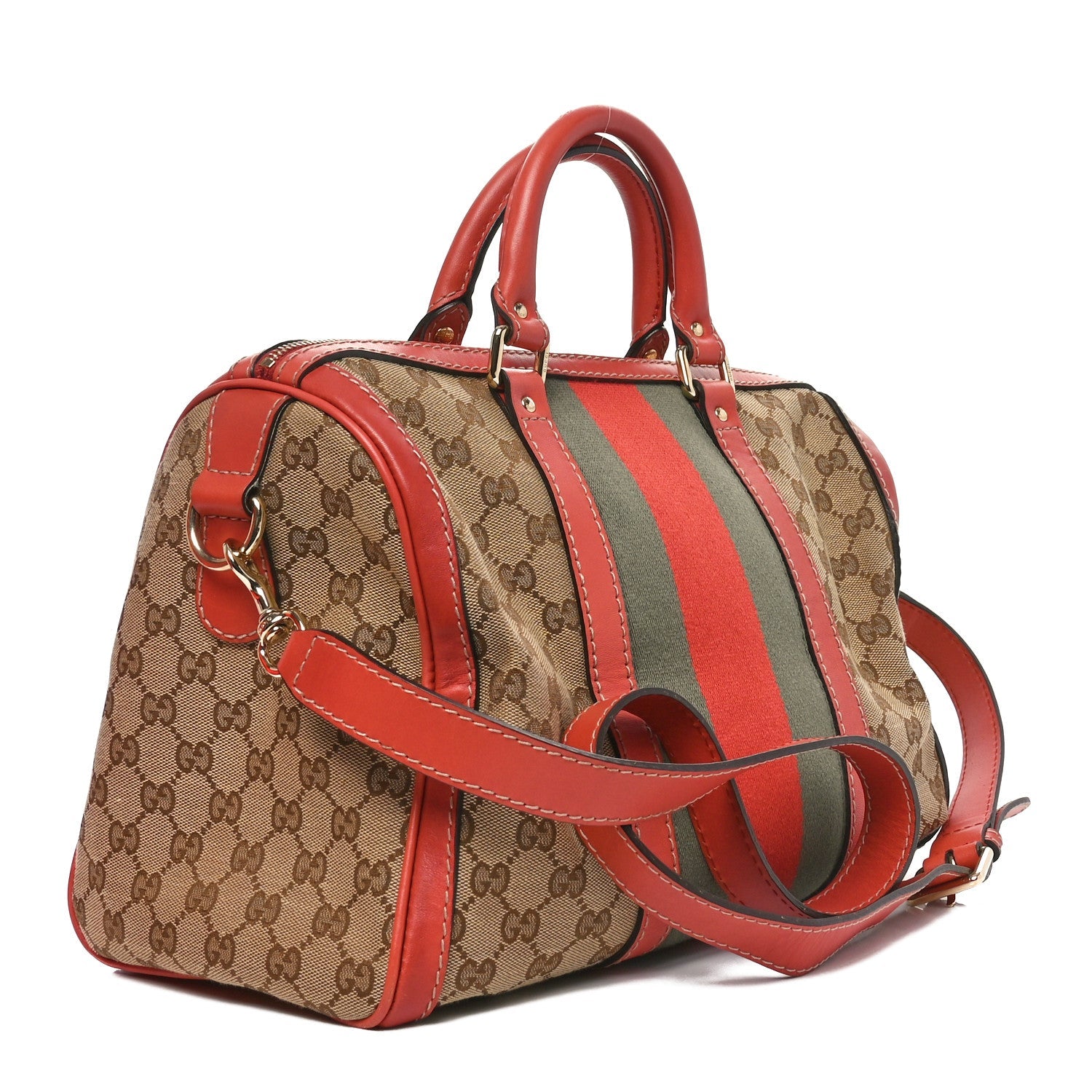 Monogram Vintage Web Medium Boston Pink