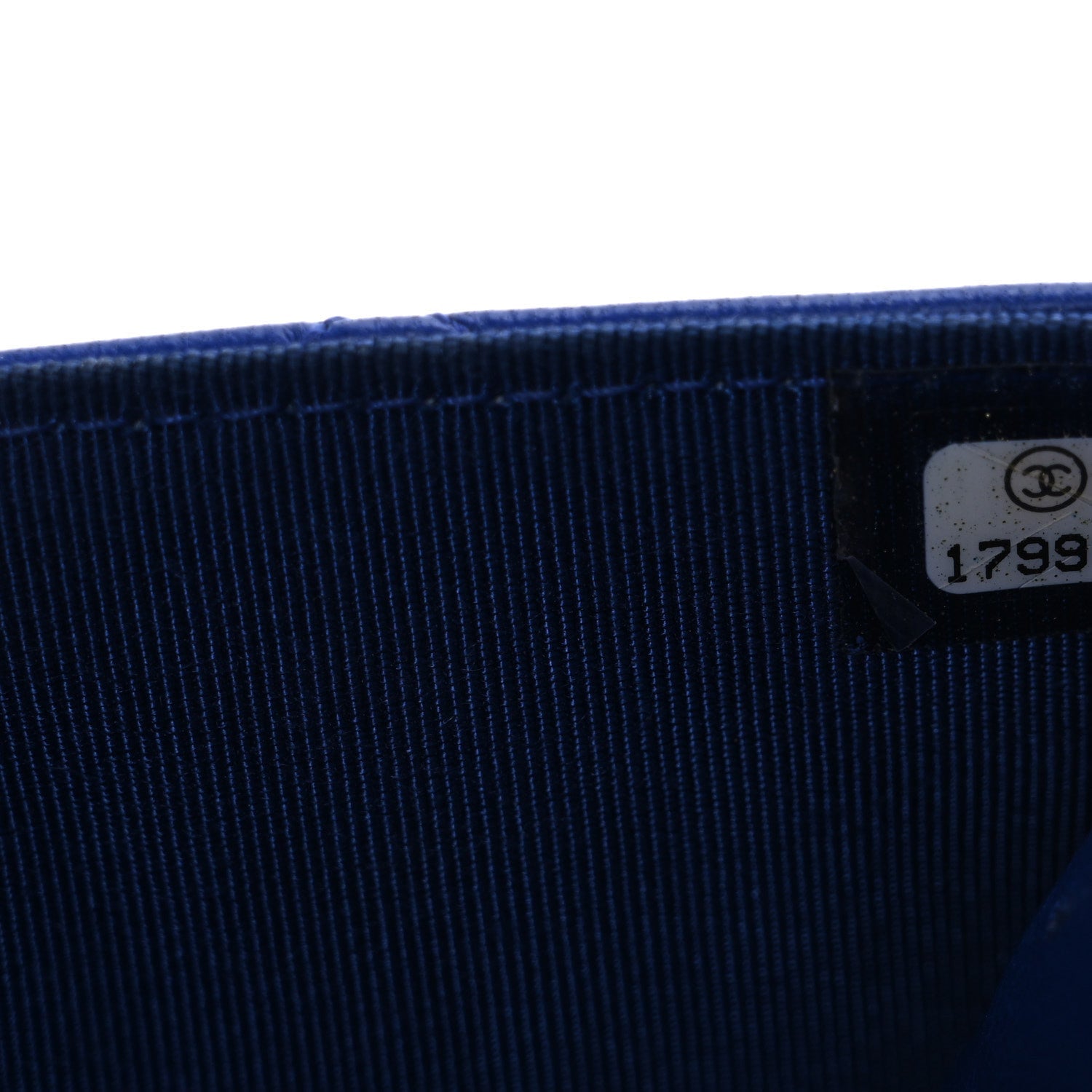 Lambskin Quilted Wallet On Chain WOC  Navy Blue