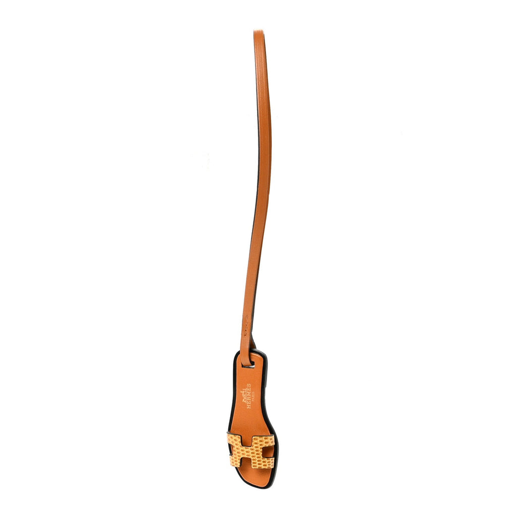 Lizard Butler Calfskin Hunter Oran Nano Bag Charm Sesame Naturel