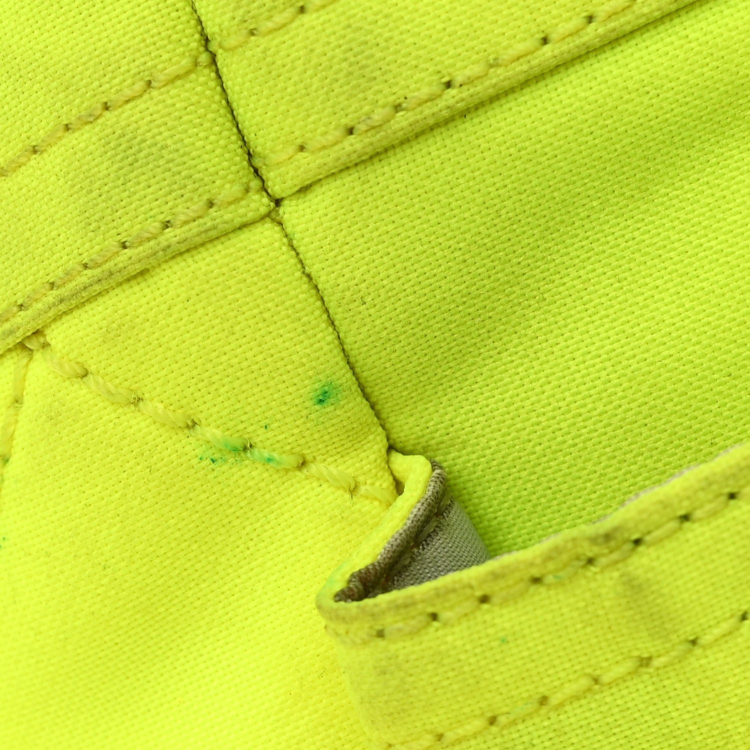 Coated Canvas Quilted Large Paris Biarritz Tote Neon Yellow