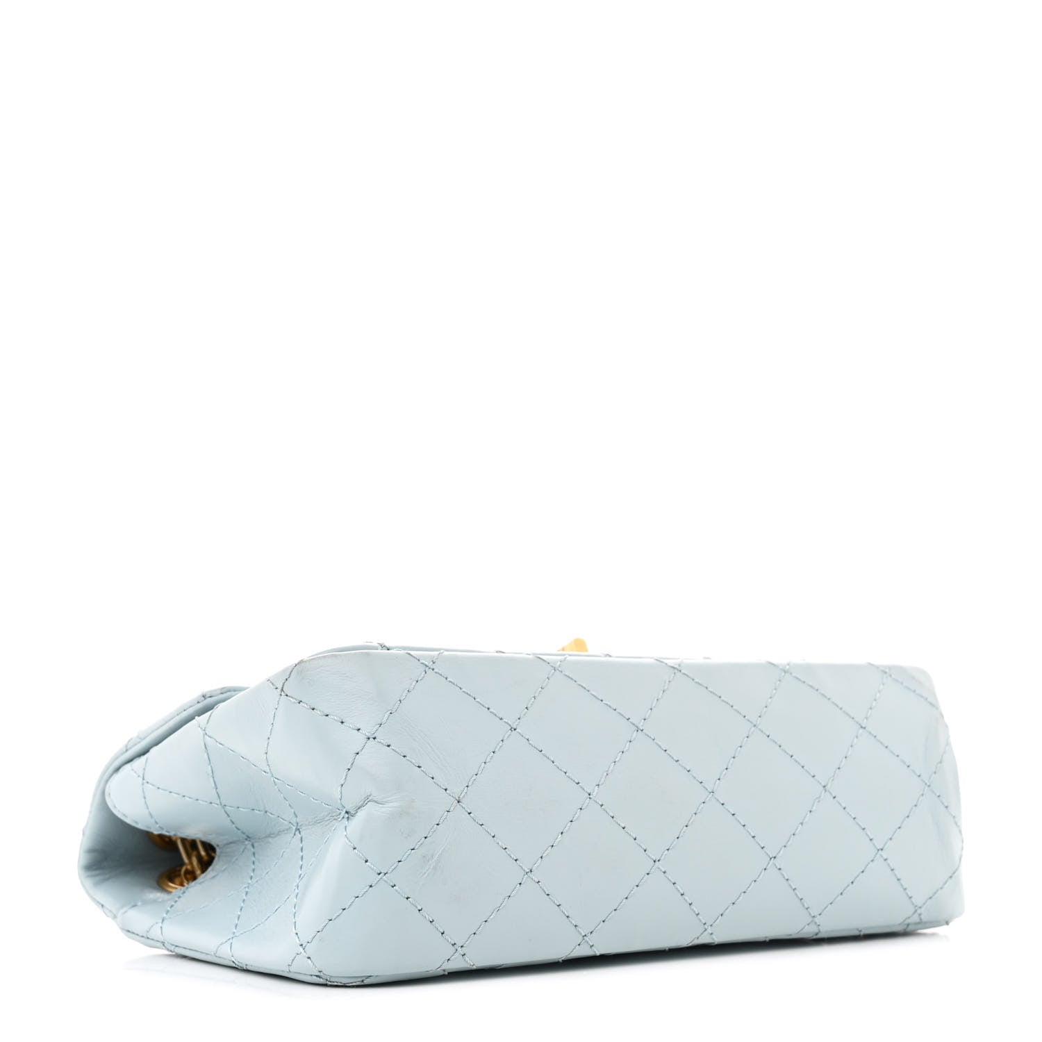 Aged Calfskin Quilted 2.55 Reissue Mini Flap Light Blue