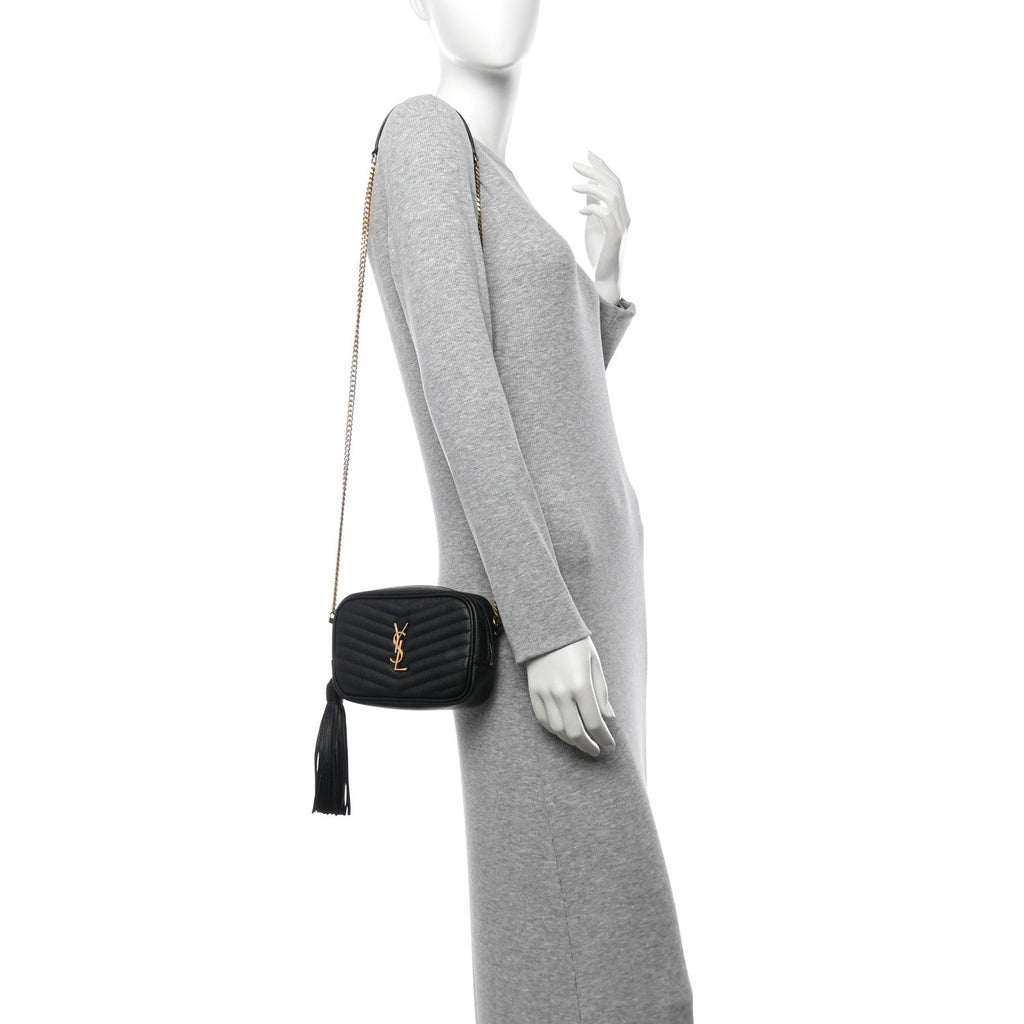 Grain De Poudre Matelasse Monogram Mini Lou Camera Bag Black