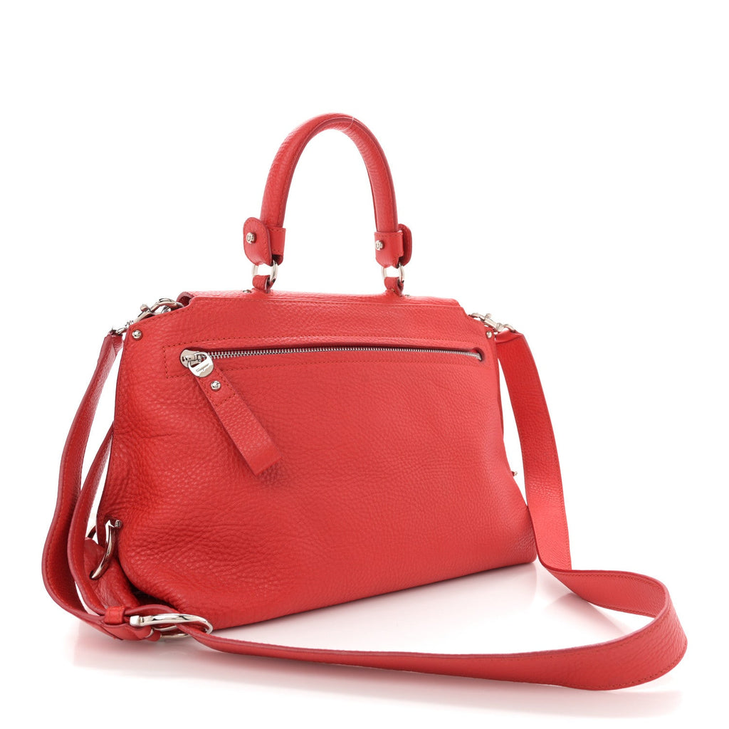 Grained Calfskin Sofia Satchel Red