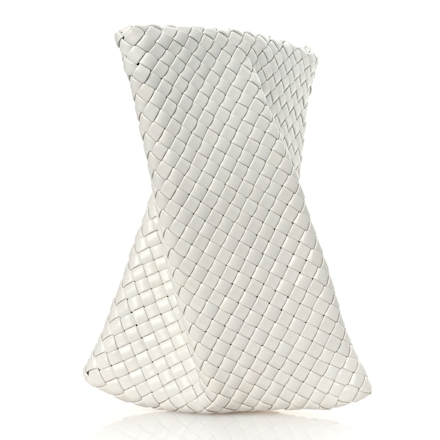 Nappa Intrecciato Crisscross Clutch Chalk