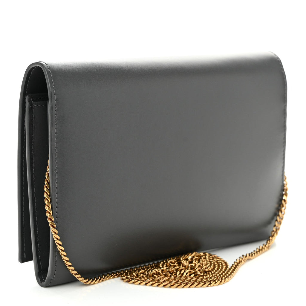 Glossy Calfskin Monogram Chain Wallet Storm