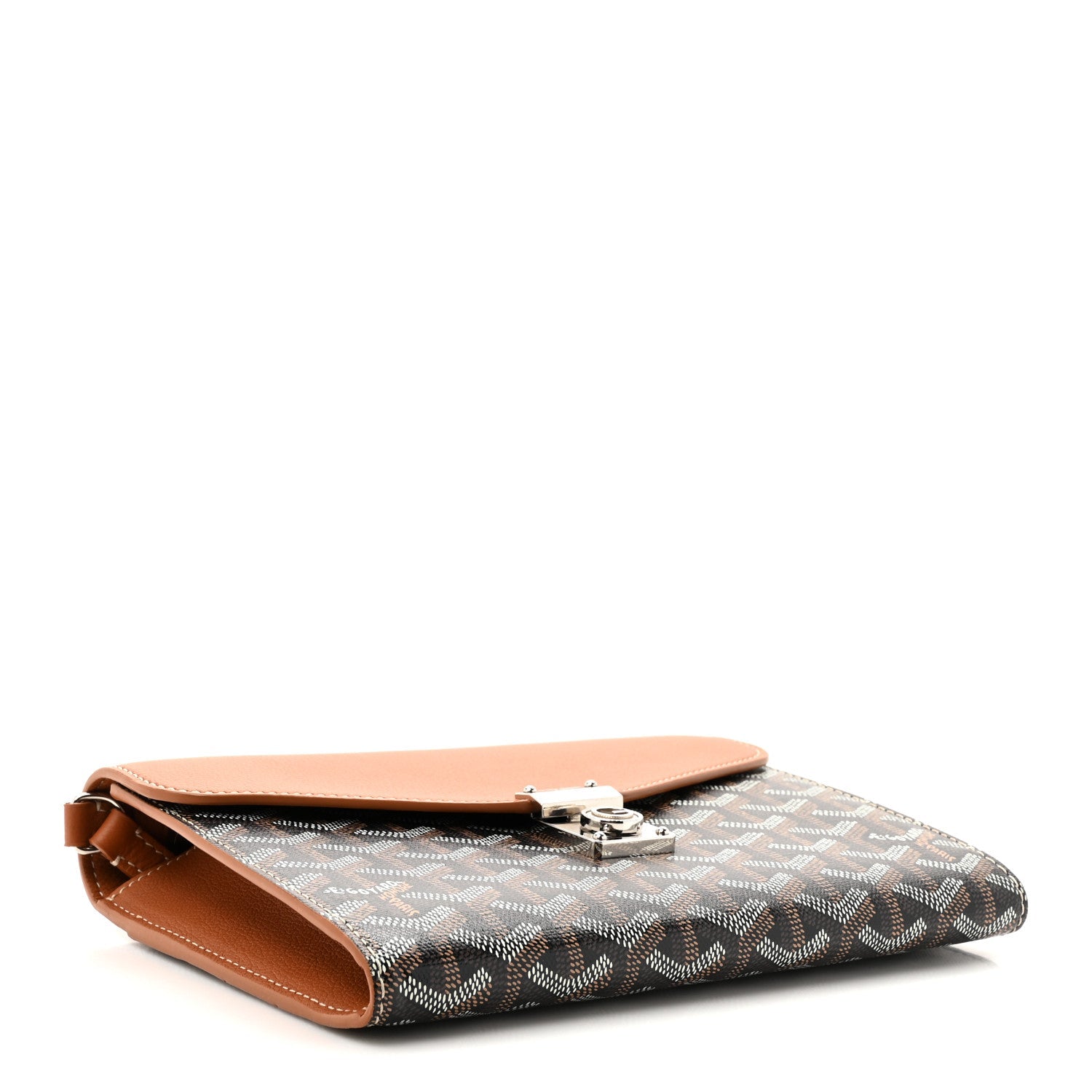 Goyardine Calfskin Chypre Wallet Pouch Black Gold