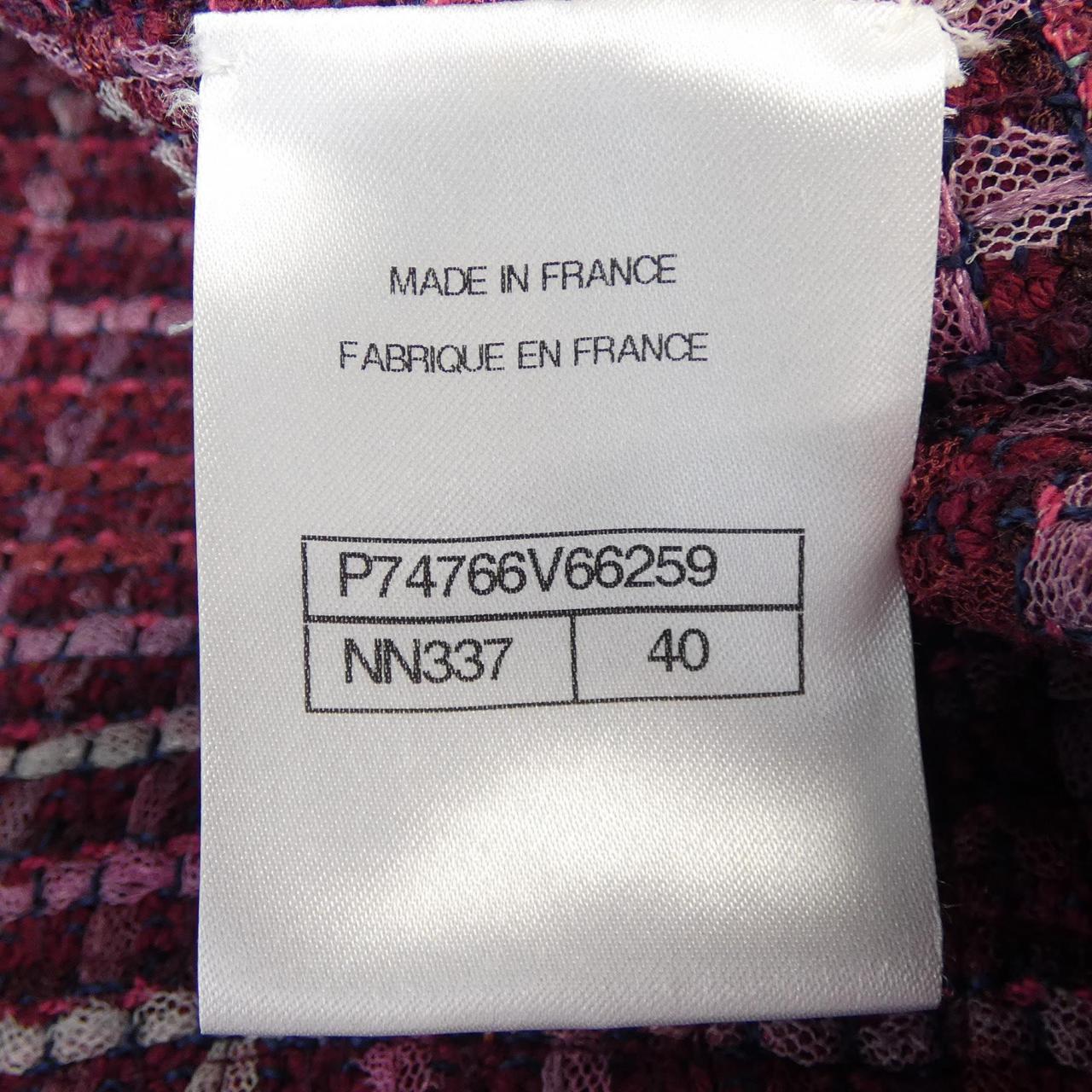 Chanel P74766V66259 Silk Collarless Jacket