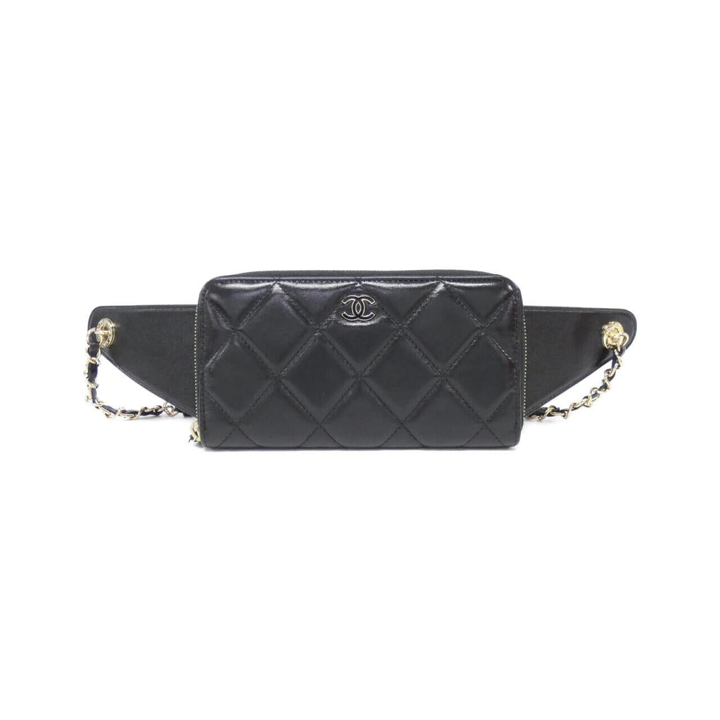 Chanel Belt Wallet Shiny Crumpled Lamb Wallet