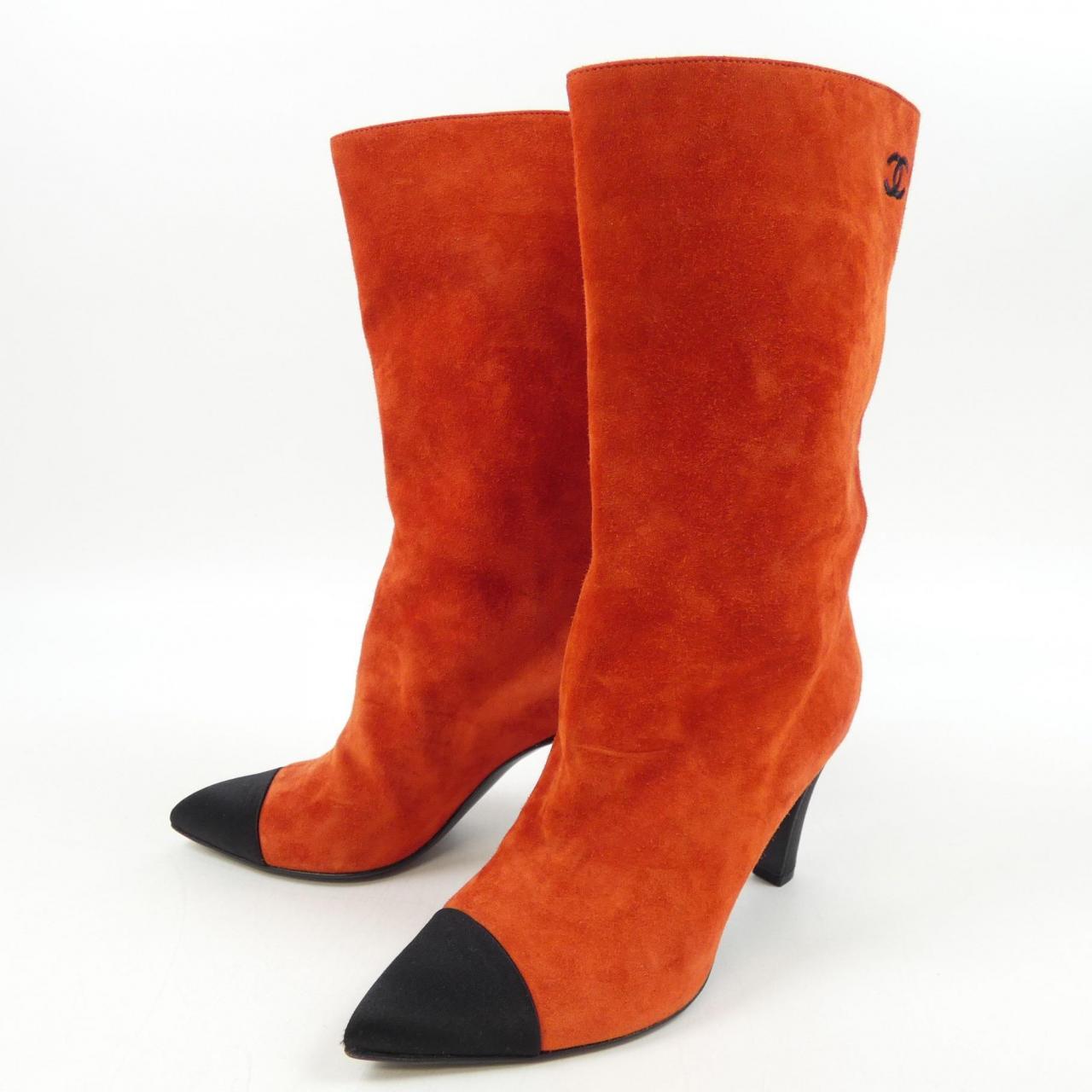 Chanel G33119Y51214 Suede Calfskin Satin Boots