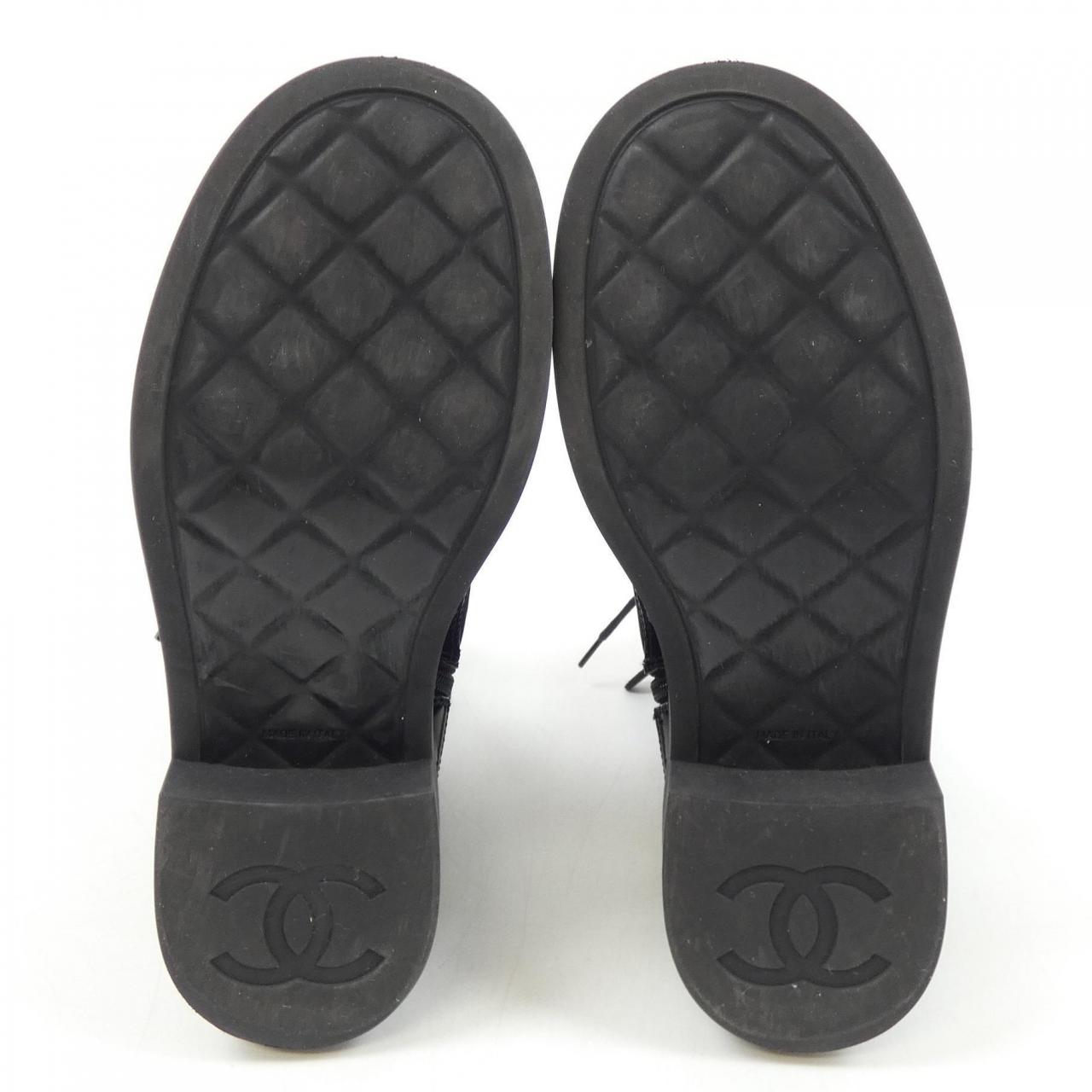 Chanel G38086Y55462 Nylon Suede Calfskin Patent Calfskin Boots