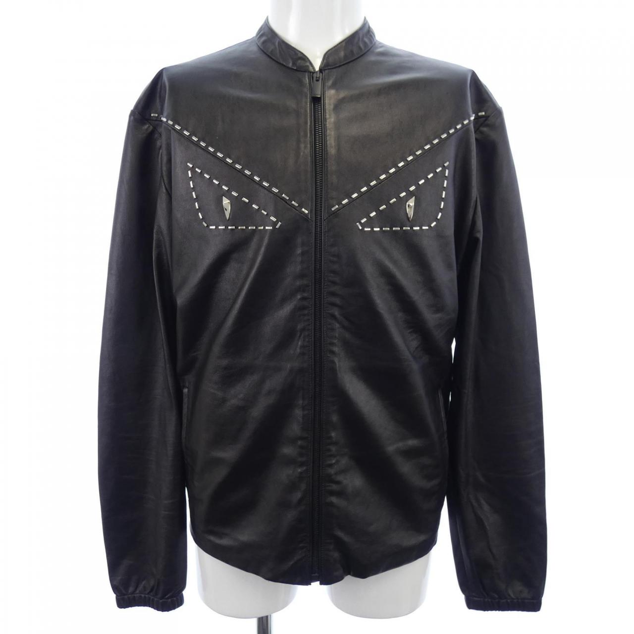 Fendi FPG351 65Q Calf Leather Jacket