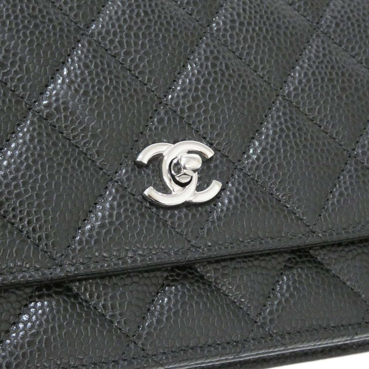 Chanel Chain Wallet Caviar Skin Wallet