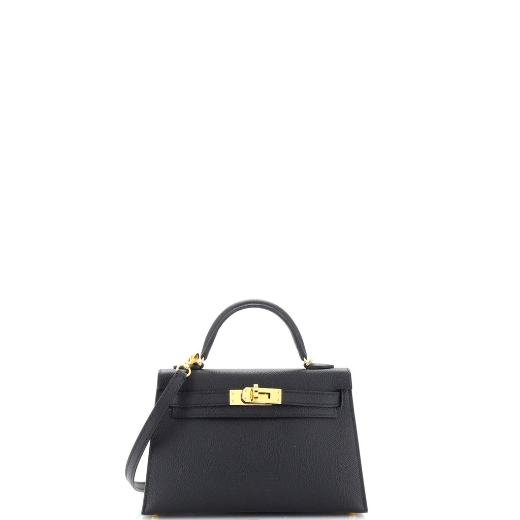 Kelly Mini II Bag Noir Epsom with Gold Hardware 20
