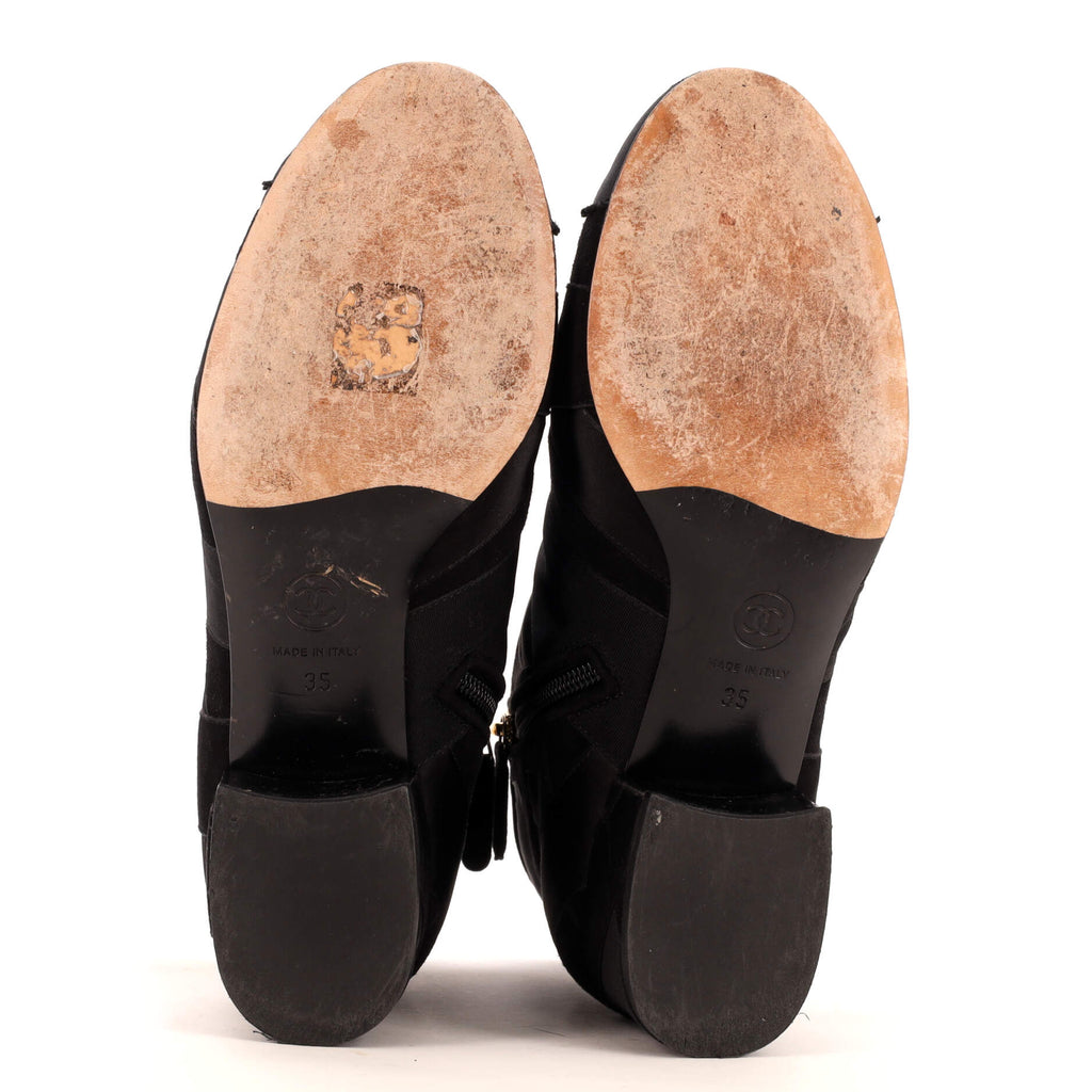 Women's CC Cap Toe Patchwork Ankle Boots Suede