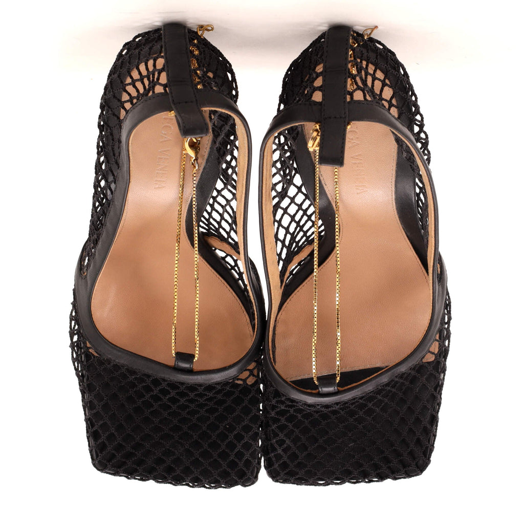 Women's Stretch Chain Pumps Mesh with Leather
