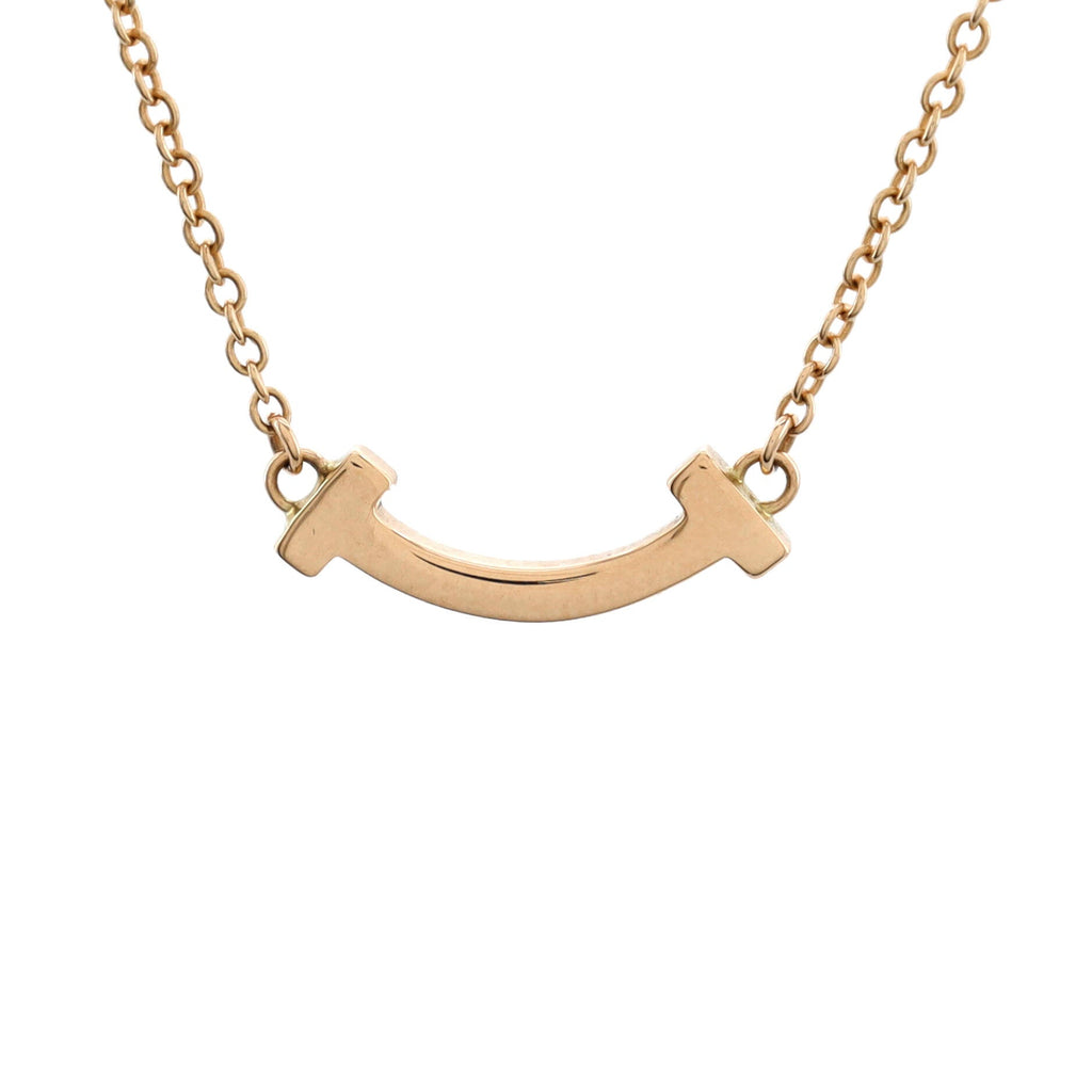 T Smile Pendant Necklace 18K Yellow Gold Mini