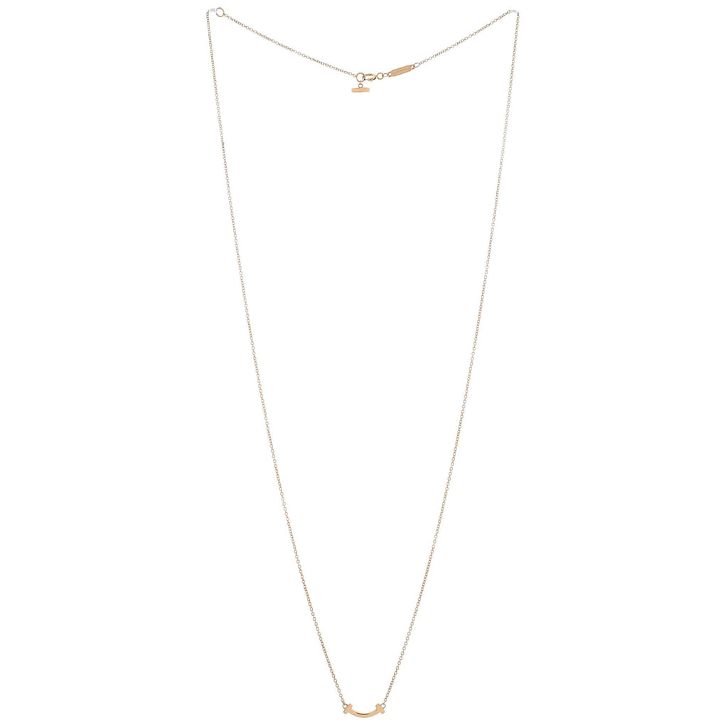 T Smile Pendant Necklace 18K Yellow Gold Mini
