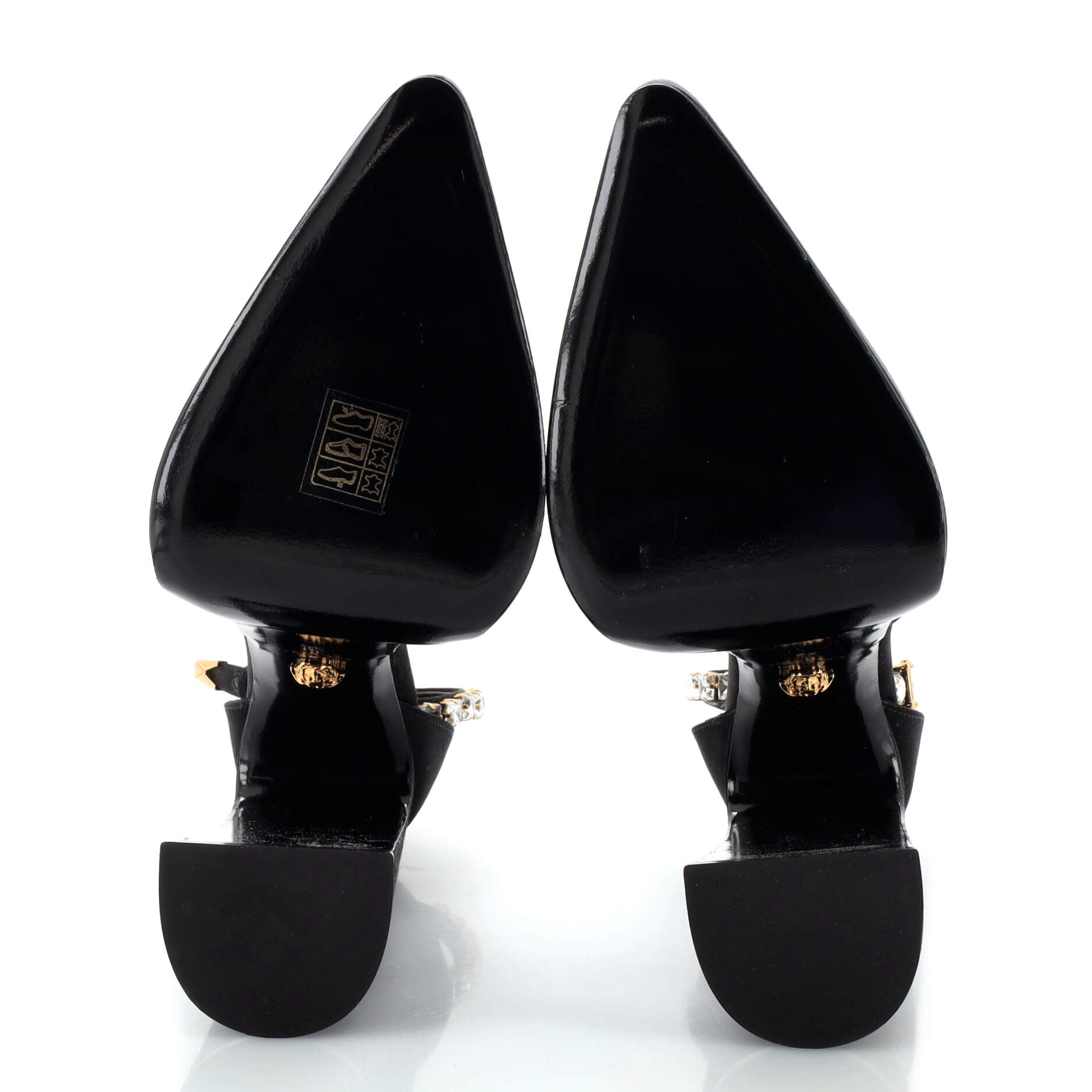 Women's Medusa Aevitas Pointed Platform Pumps Satin with Crystals