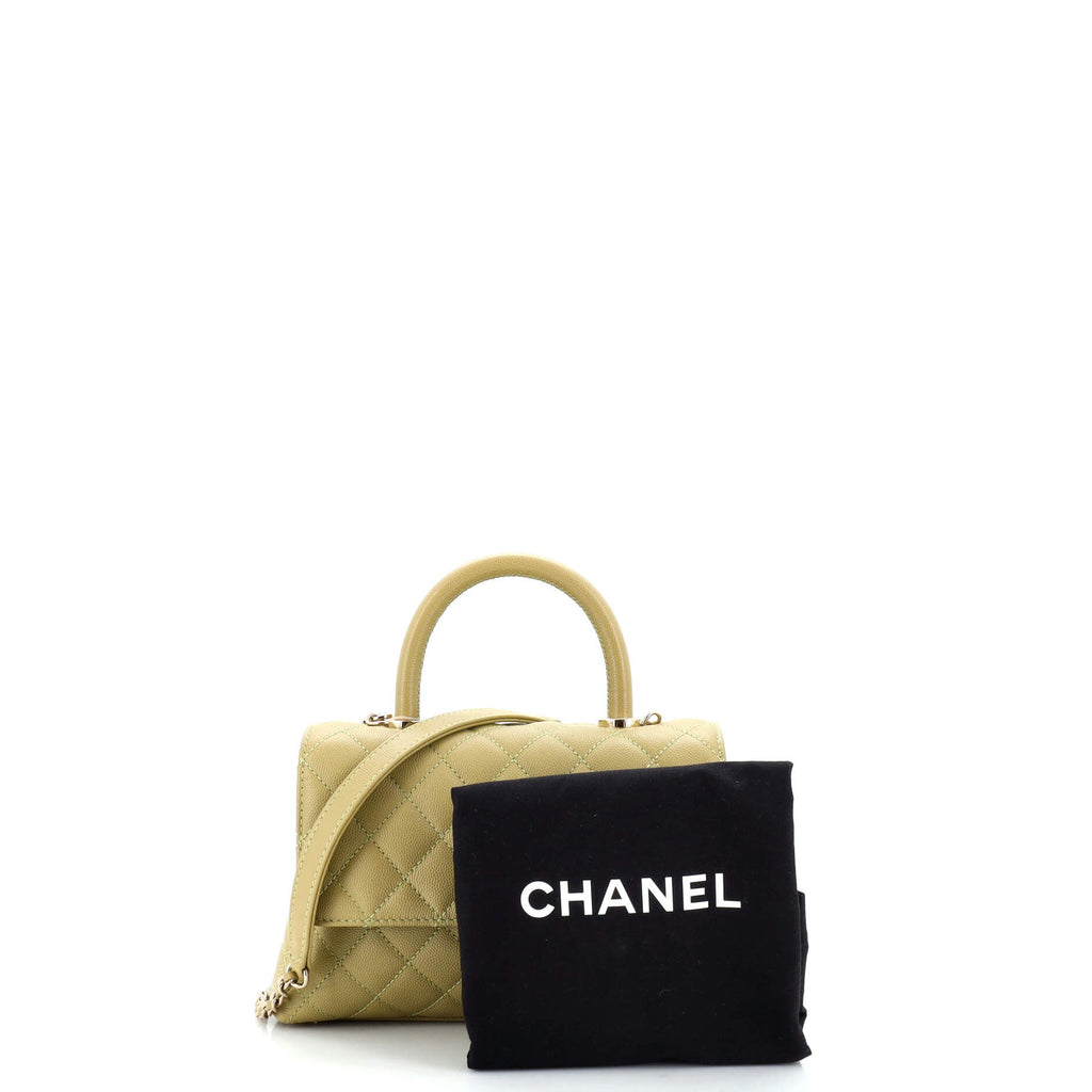 Coco Top Handle Bag Quilted Caviar Mini