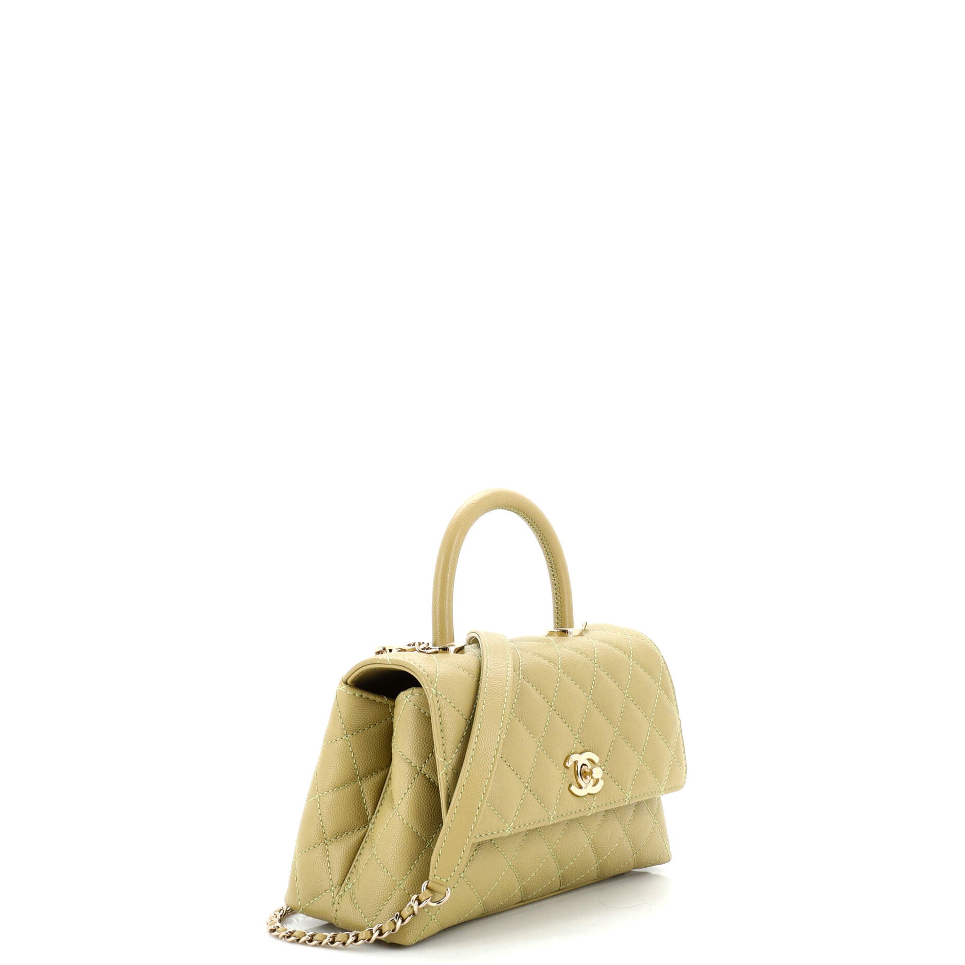 Coco Top Handle Bag Quilted Caviar Mini