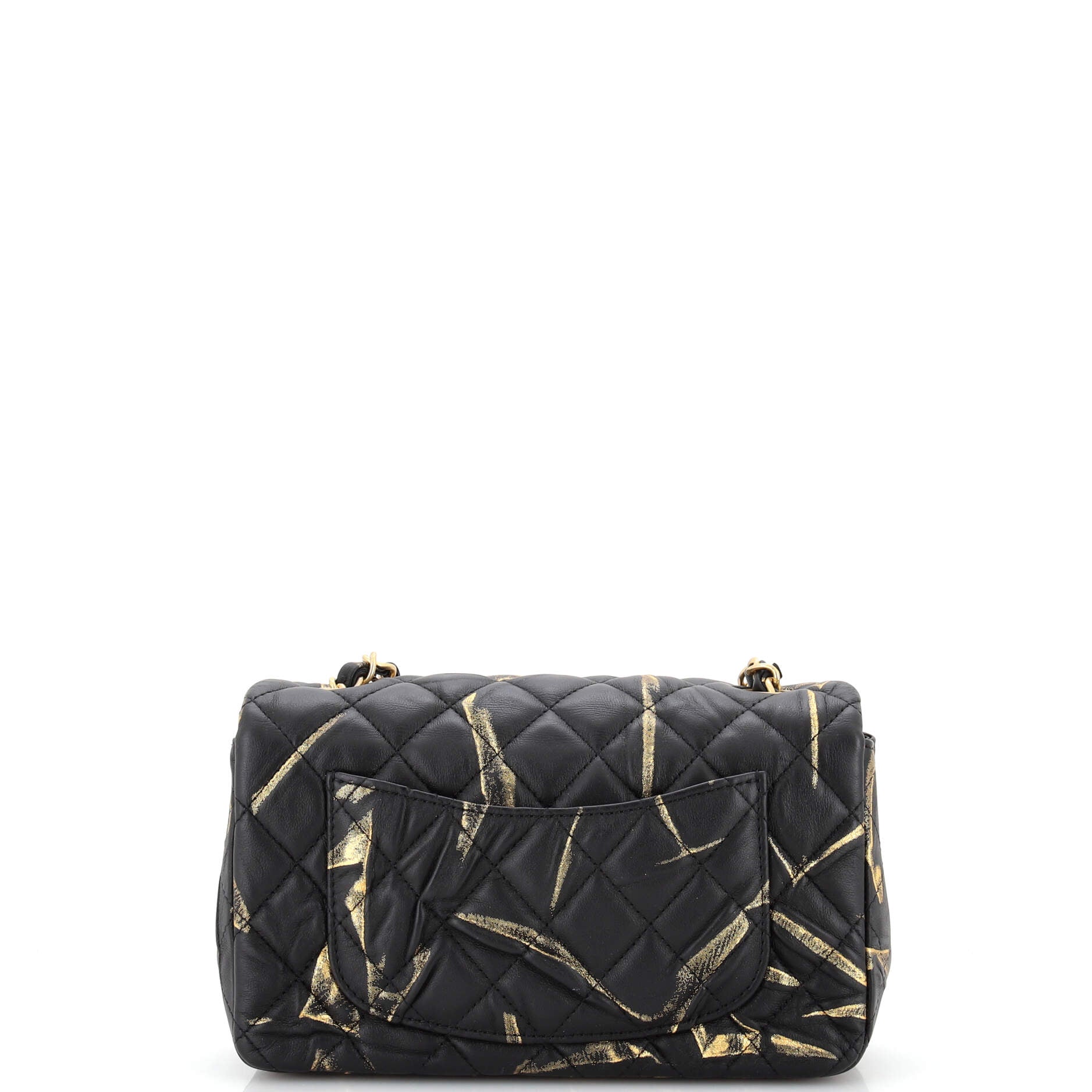 Classic Single Flap Bag Quilted Printed Crumpled Calfskin Mini