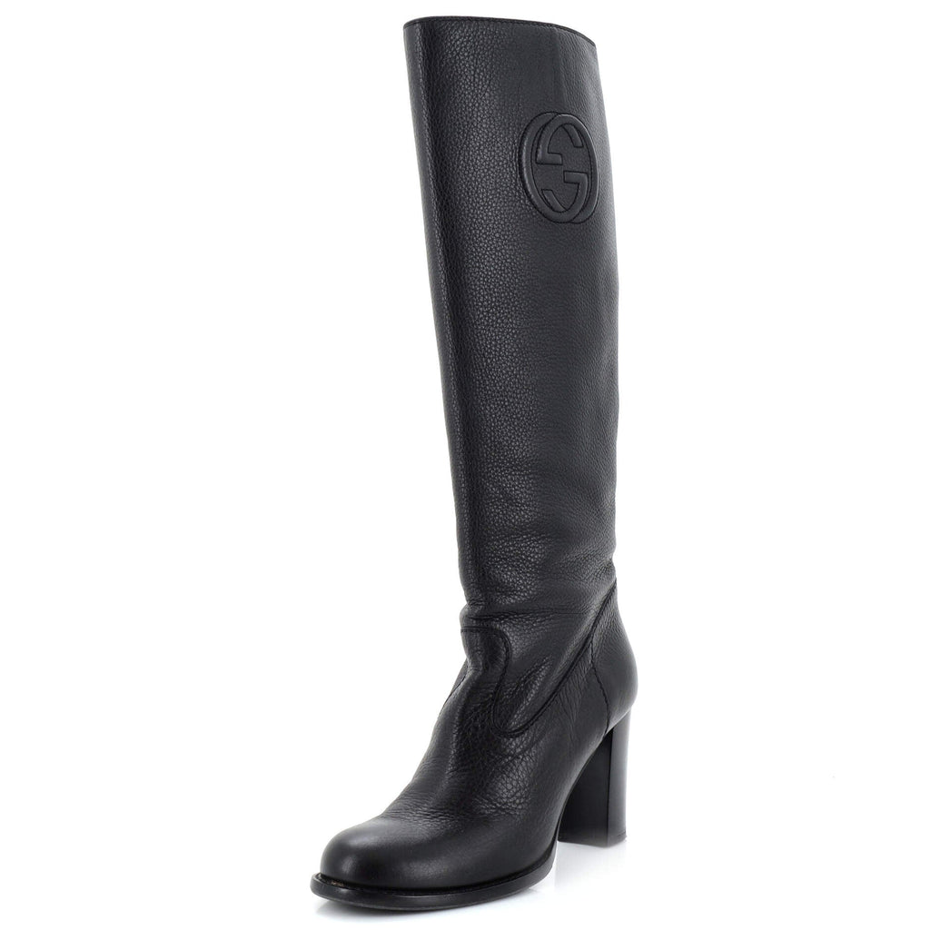 Women's Interlocking G Knee High Boots Leather