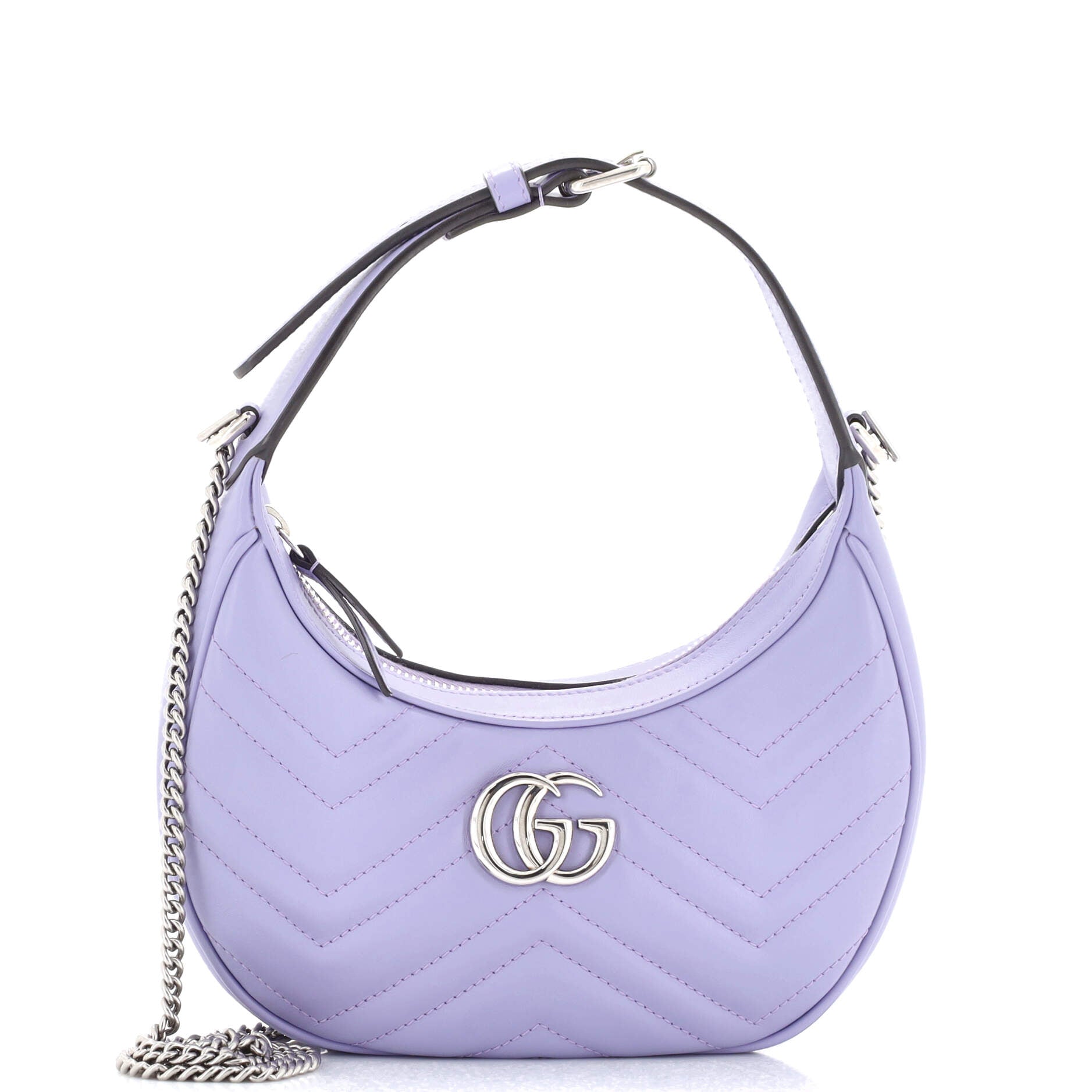 GG Marmont Half Moon Hobo Leather Mini