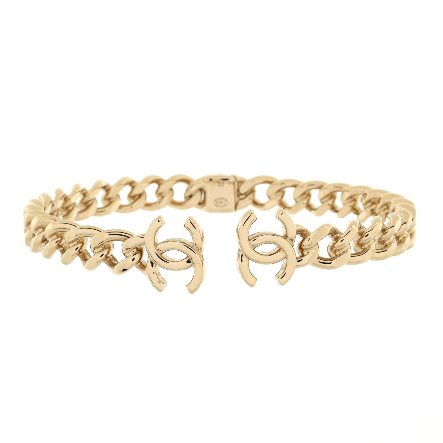 CC Chain Link Choker Necklace Metal
